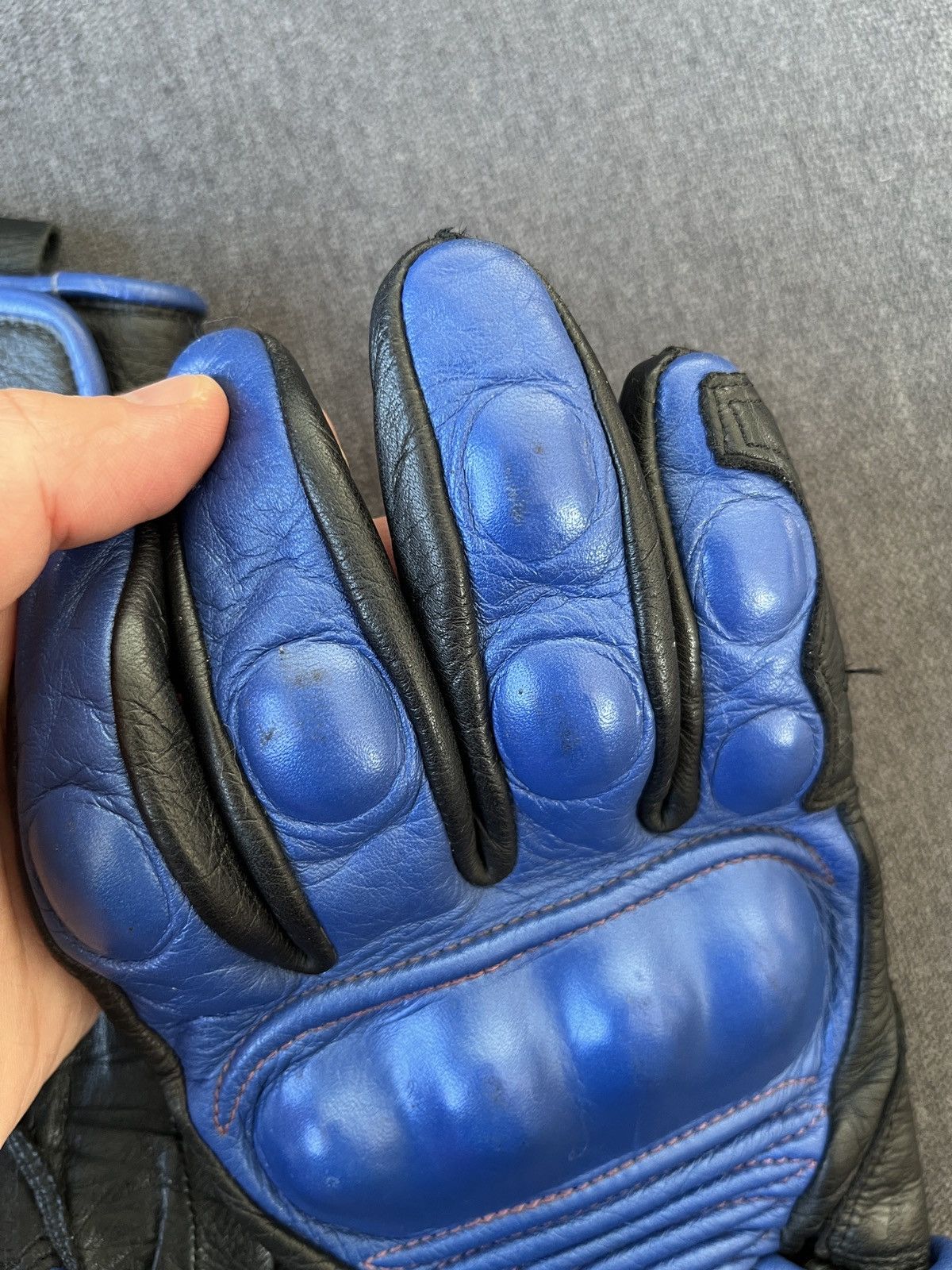 Dainese Dainese Blue Leather Moto Protective Biker Gloves Size ONE SIZE - 5 Thumbnail