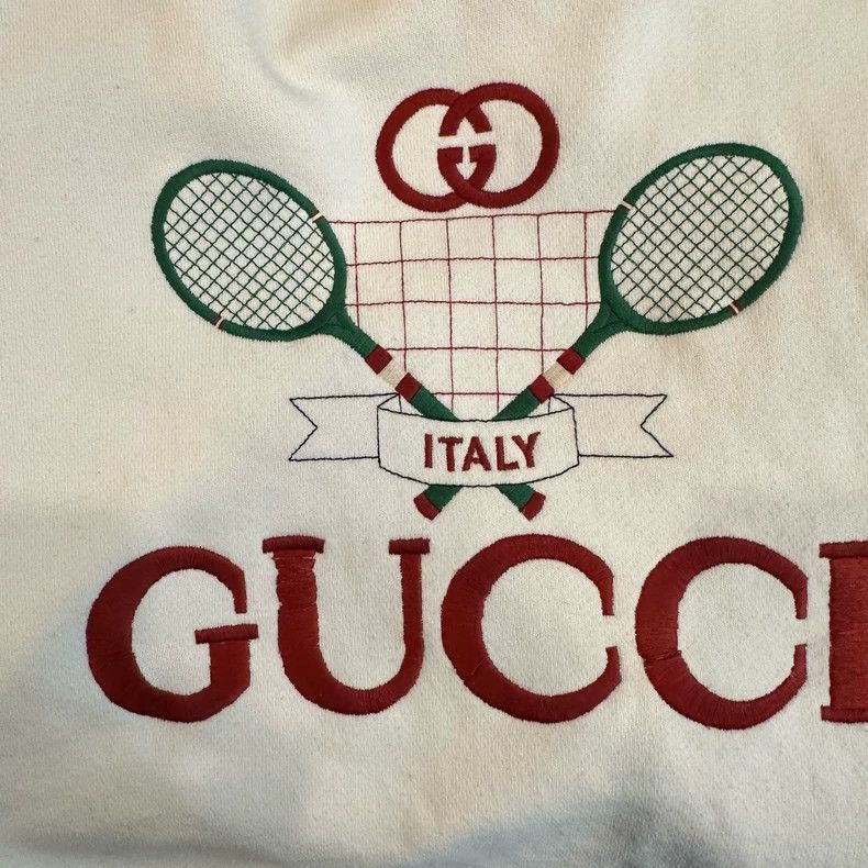 Gucci Gucci Tennis racket printed round-neck pullover long-sleeve Size US S / EU 44-46 / 1 - 4 Thumbnail
