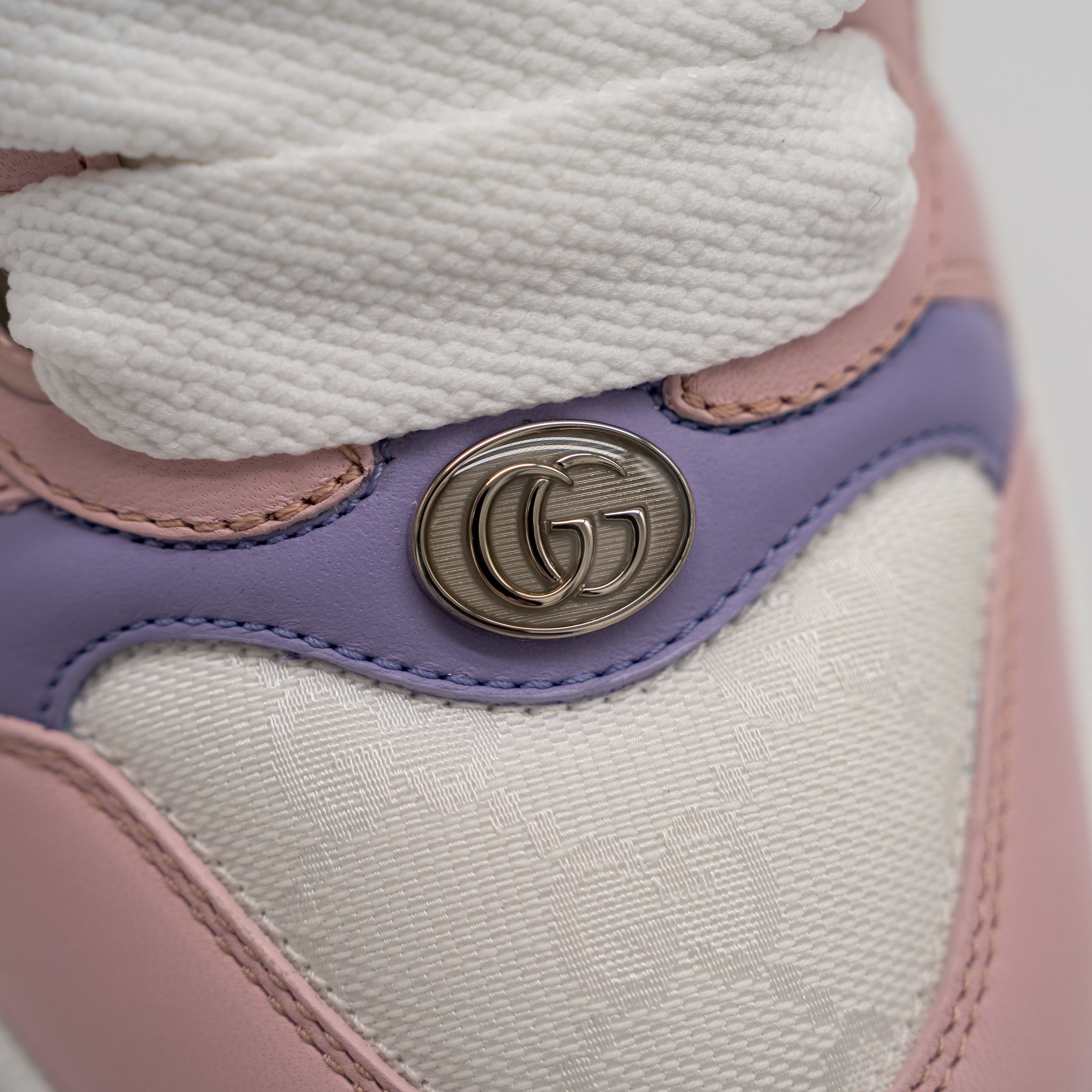 Gucci 7 US Gucci Double Screener Pink Puple Leather Sneakers GG Size US 7 / IT 37 - 8 Thumbnail