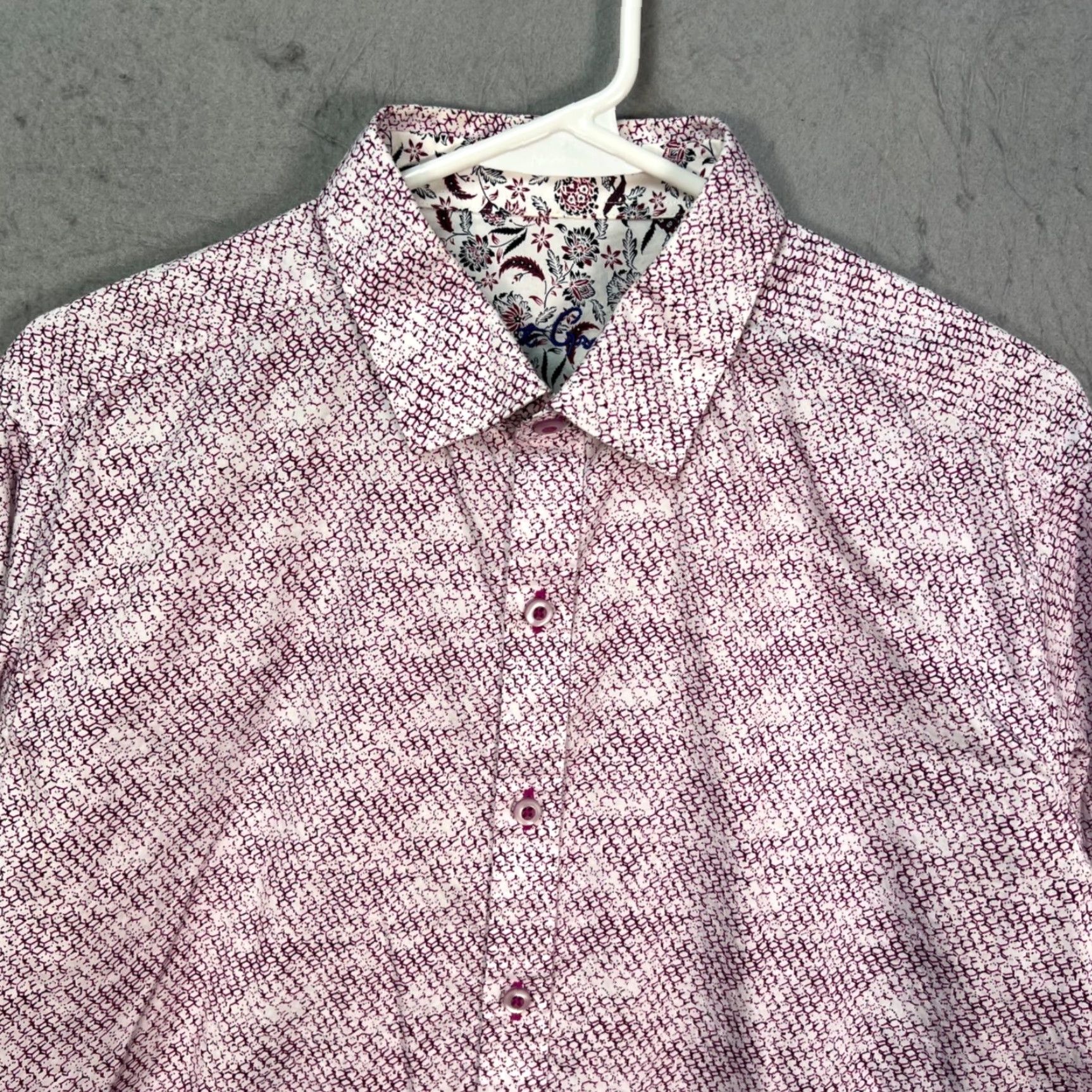Robert Graham Robert Graham Shirt Button-Up Mens Medium Classic Fit White Purple Textured Long Sleeve Casual 2010s? Size US M / EU 48-50 / 2 - 6 Thumbnail