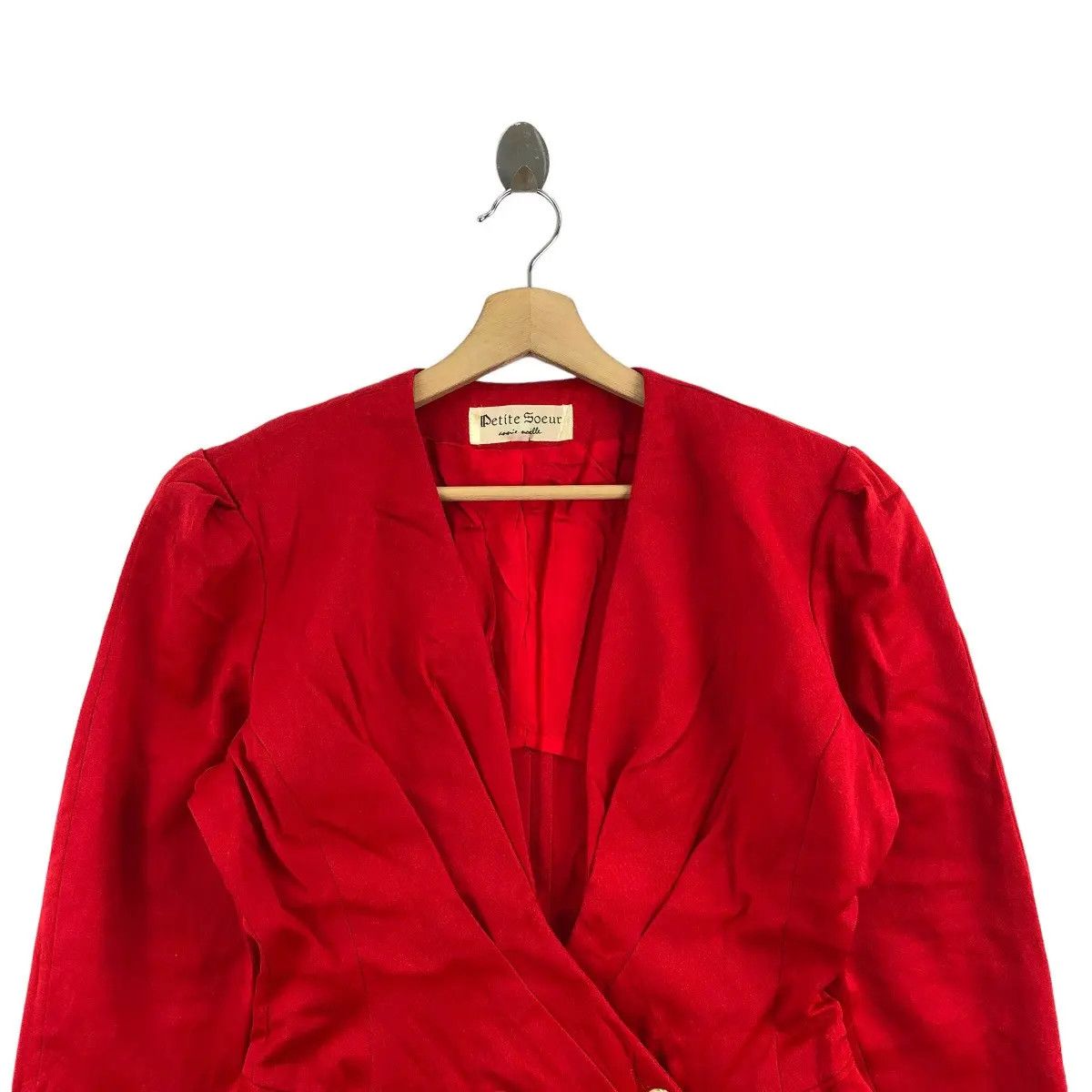 Vintage Vtg 90’ ANNIE NOELLE Petite Soeur Gold Button Coat Tweed Size S / US 4 / IT 40 - 2 Thumbnail