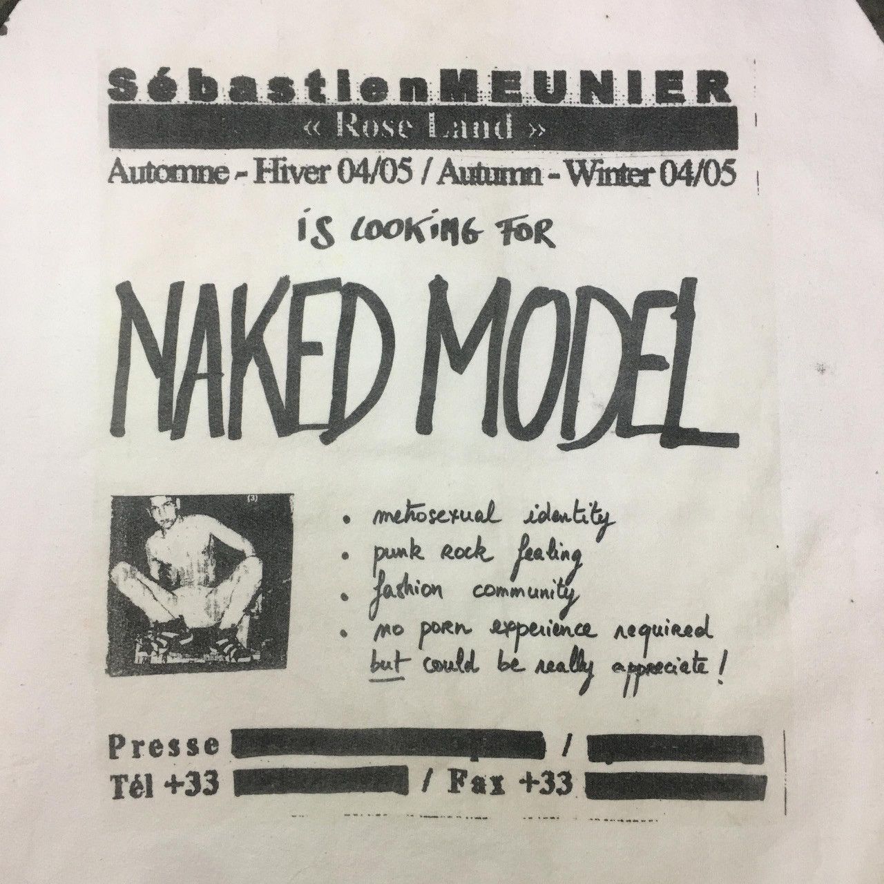 Sebastein Meunier 🔥RARE🔥 Naked model Sebastien meunier Size US S / EU 44-46 / 1 - 14 Thumbnail