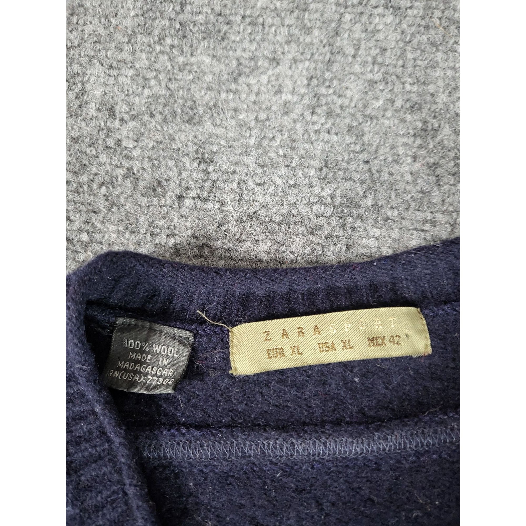 Zara Zara Sport V Neck Sweater Men Sz XL Wool Blue Tight Knit Cas Size US XL / EU 56 / 4 - 6 Thumbnail