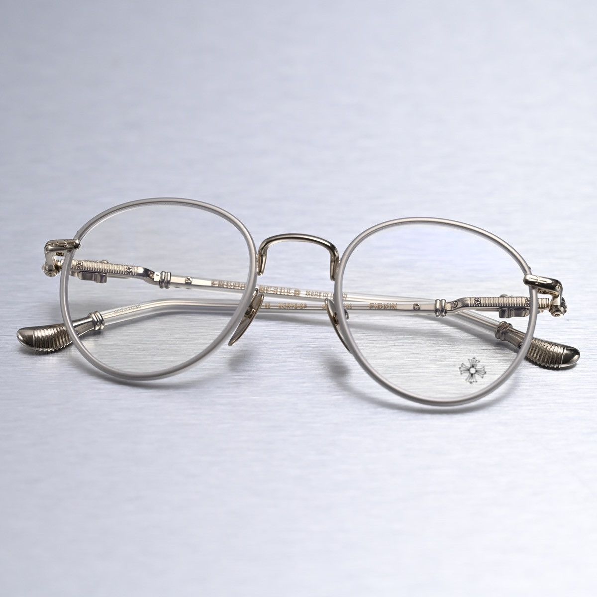 Chrome Hearts CHROME HEARTS FIRKIN MATTE CRYSTAL/ GOLD PLATED GLASSES Size ONE SIZE - 11 Thumbnail