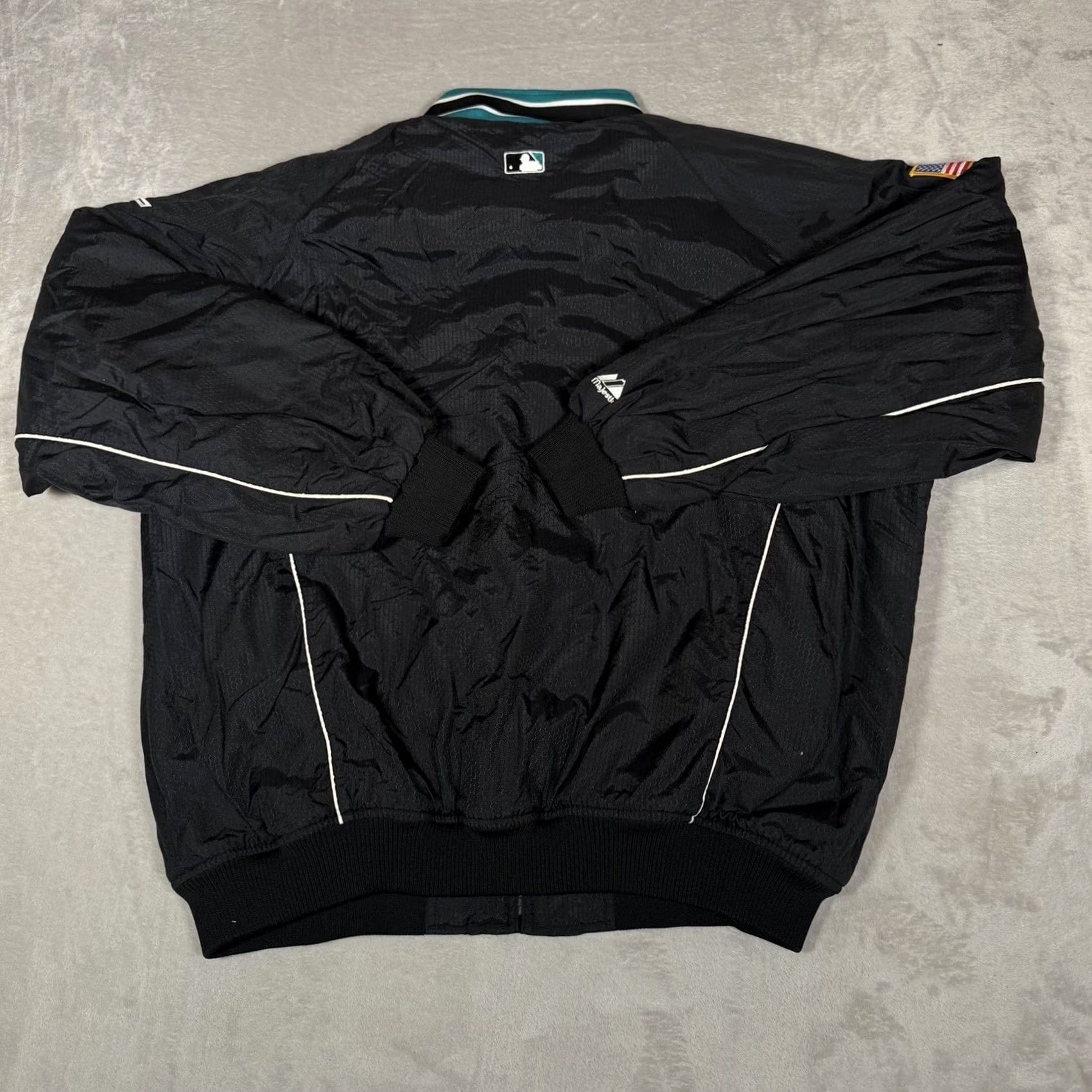 MLB VINTAGE Majestic Florida Marlins Jacket Bomber Mens XXL Black MLB Full Zip Size US XXL / EU 58 / 5 - 7 Thumbnail