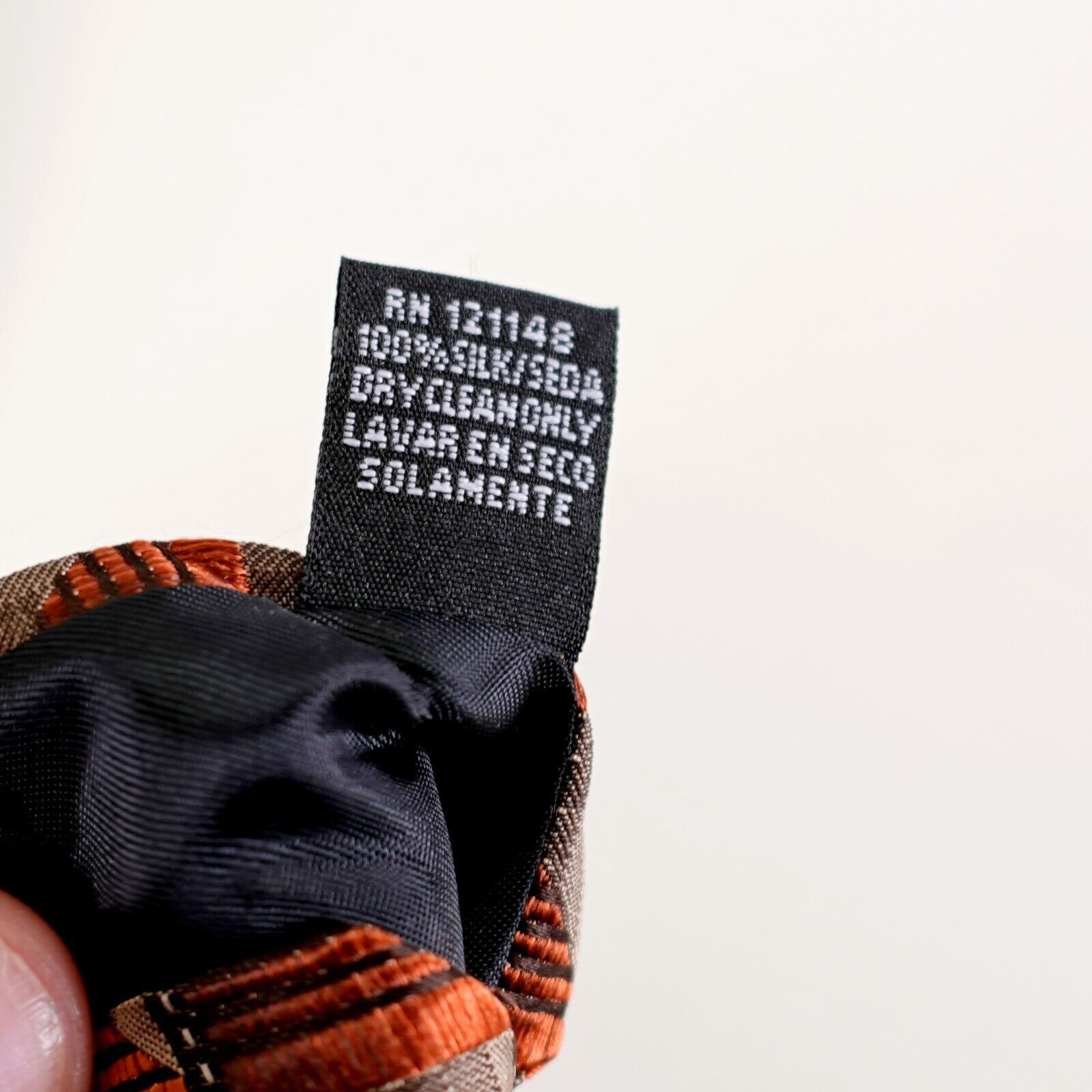 Other Statements Orange Tan Geometric Woven Silk Tie Size ONE SIZE - 5 Thumbnail