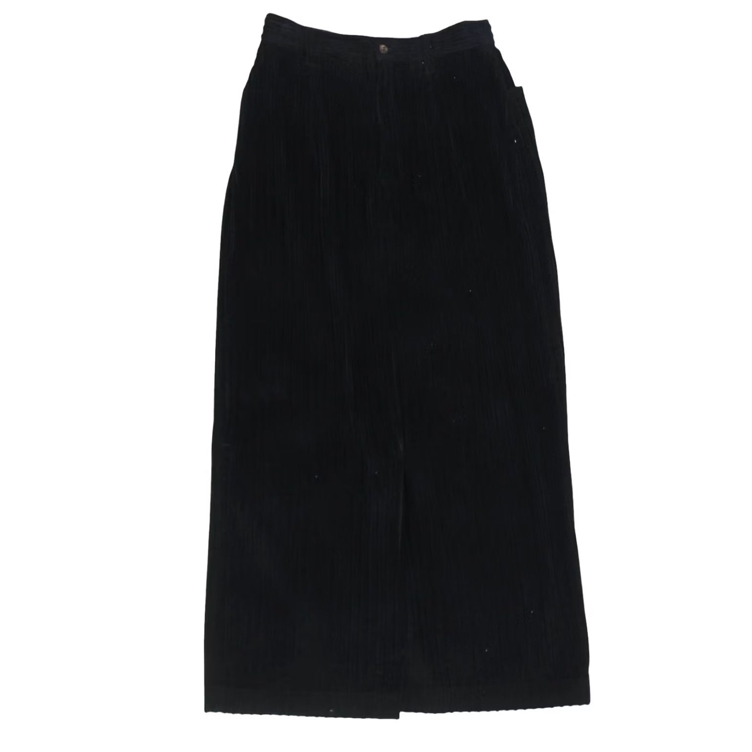 Old Navy VINTAGE Old Navy Black Corduroy Maxi Skirt 4 Women High Rise Slim Long 90s Bohemian Pencil Slit Front Pockets Autumn Winter Spring Fall Size 27" / US 4 / IT 40 - 3 Thumbnail