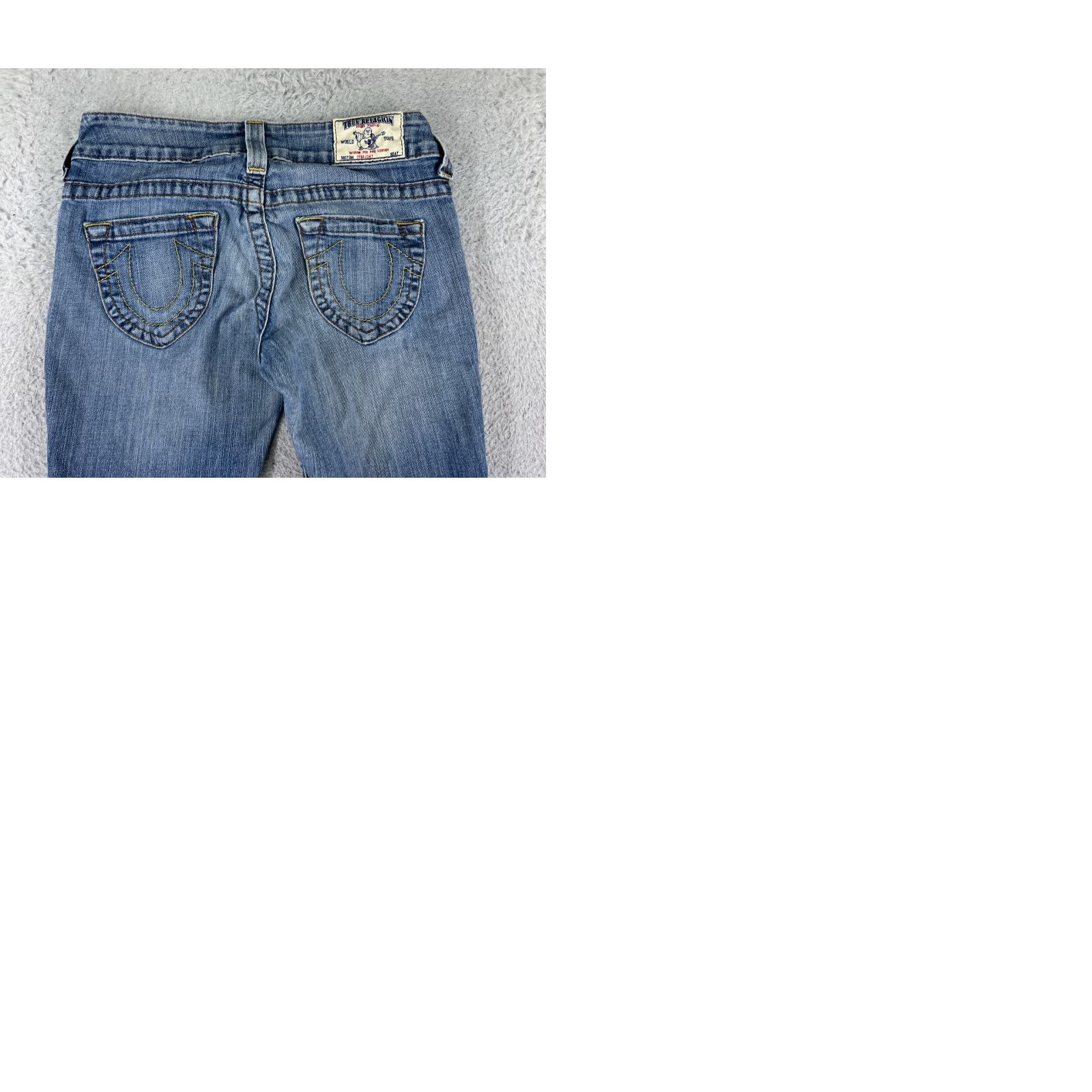 True Religion True Religion Jeans Women 25 Blue Denim Skinny Low 5-Pocket Design Distressed Embroidered Cotton Blend Size 42" / US 20 - 10 Thumbnail