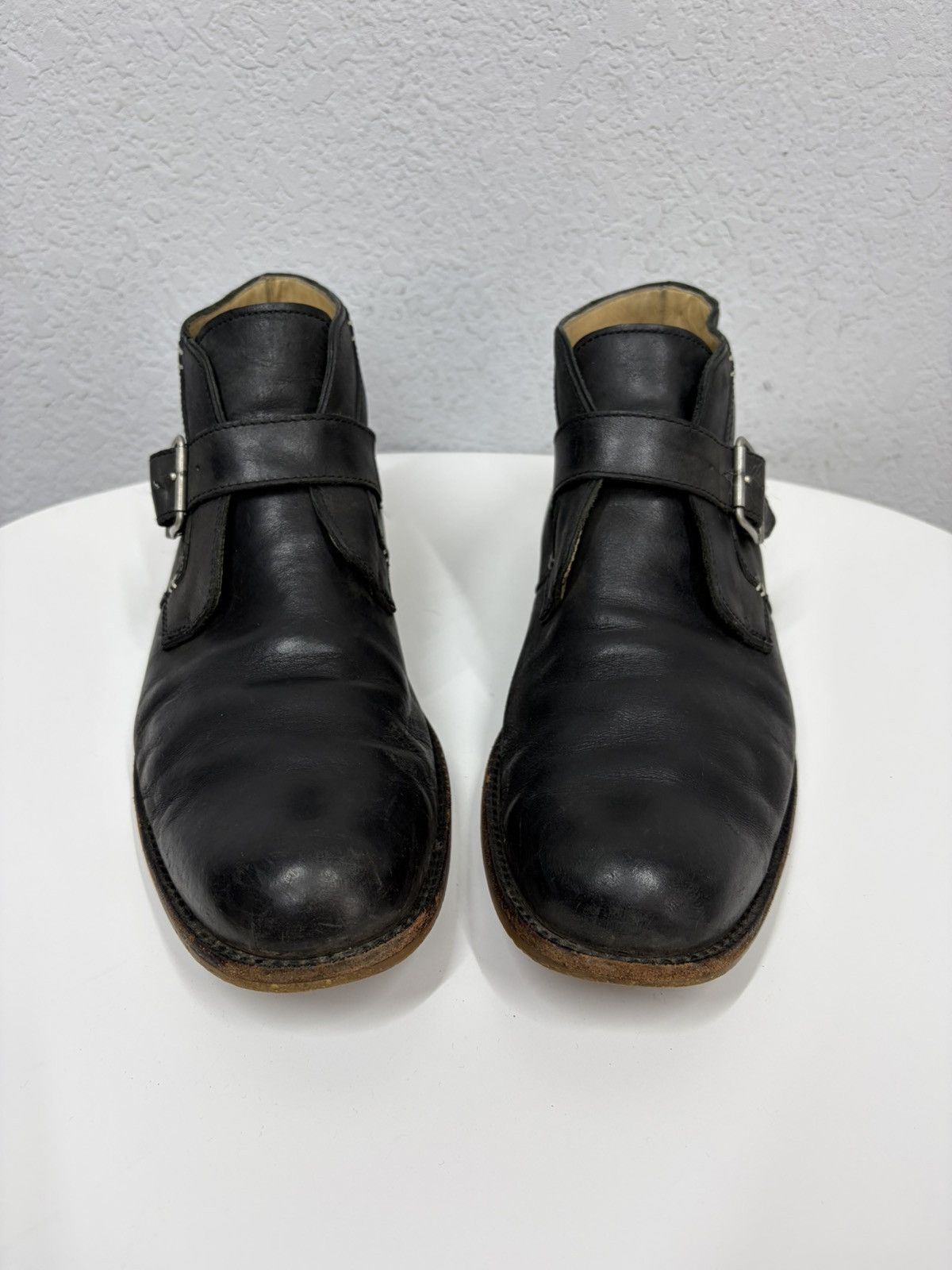 Hedi Slimane VTG Brown Leather Buckle Boots Carol Christian Poell Style Size US 12 / EU 45 - 6 Thumbnail