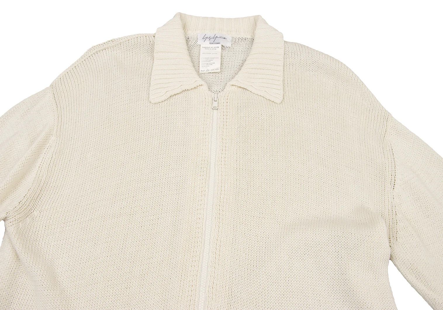 Yohji Yamamoto Yohji Yamamoto Cotton Loose Gauge Knit Jacket Cream 3 Size US L / EU 52-54 / 3 - 2 Thumbnail