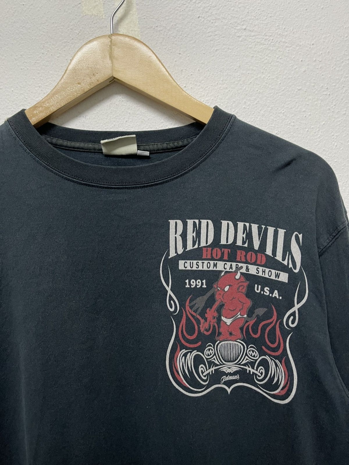 Tedman 2000s TEDMAN RED DEVIL HOT ROD LONG SLEEVE TSHIRT FADED Size US M / EU 48-50 / 2 - 5 Thumbnail