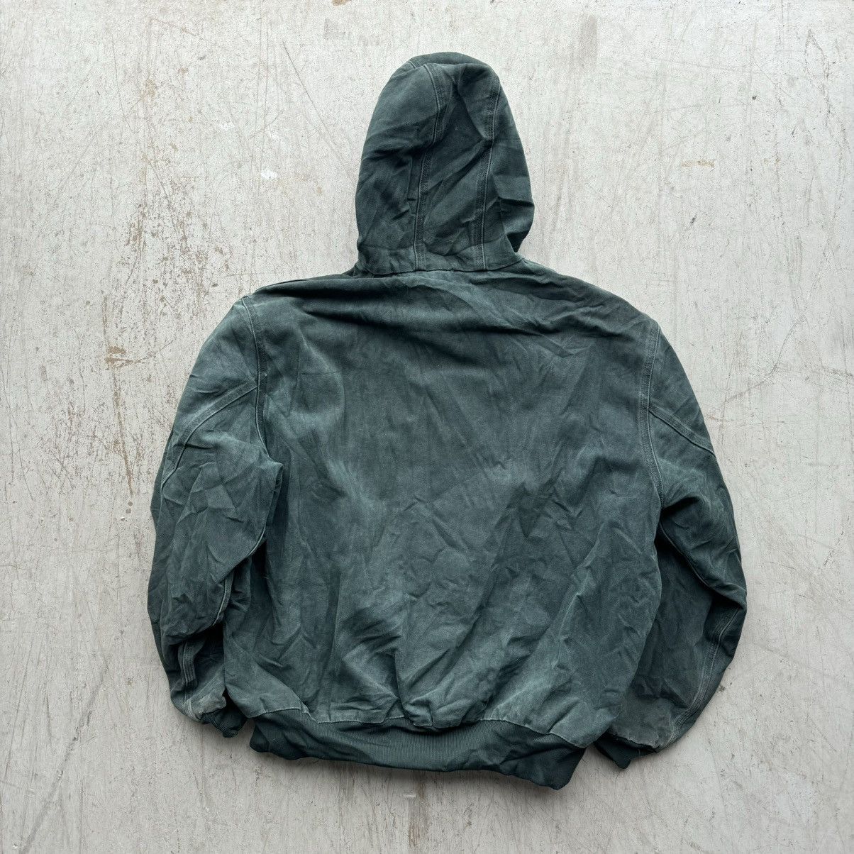 Carhartt × Vintage Vintage Carhartt Forest Green Faded Distressed Jacket Hooded Size US XXL / EU 58 / 5 - 4 Thumbnail