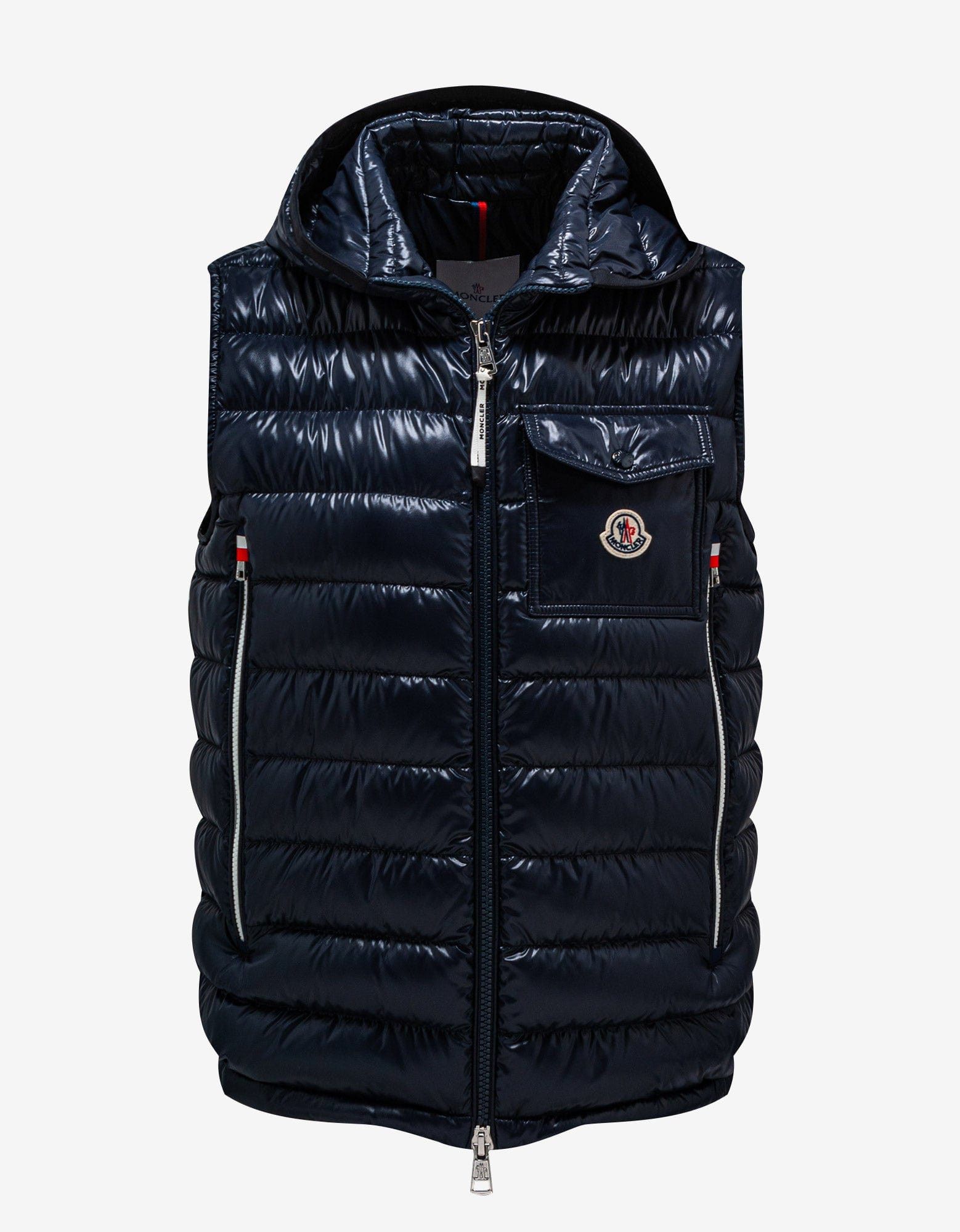 Navy moncler gilet best sale