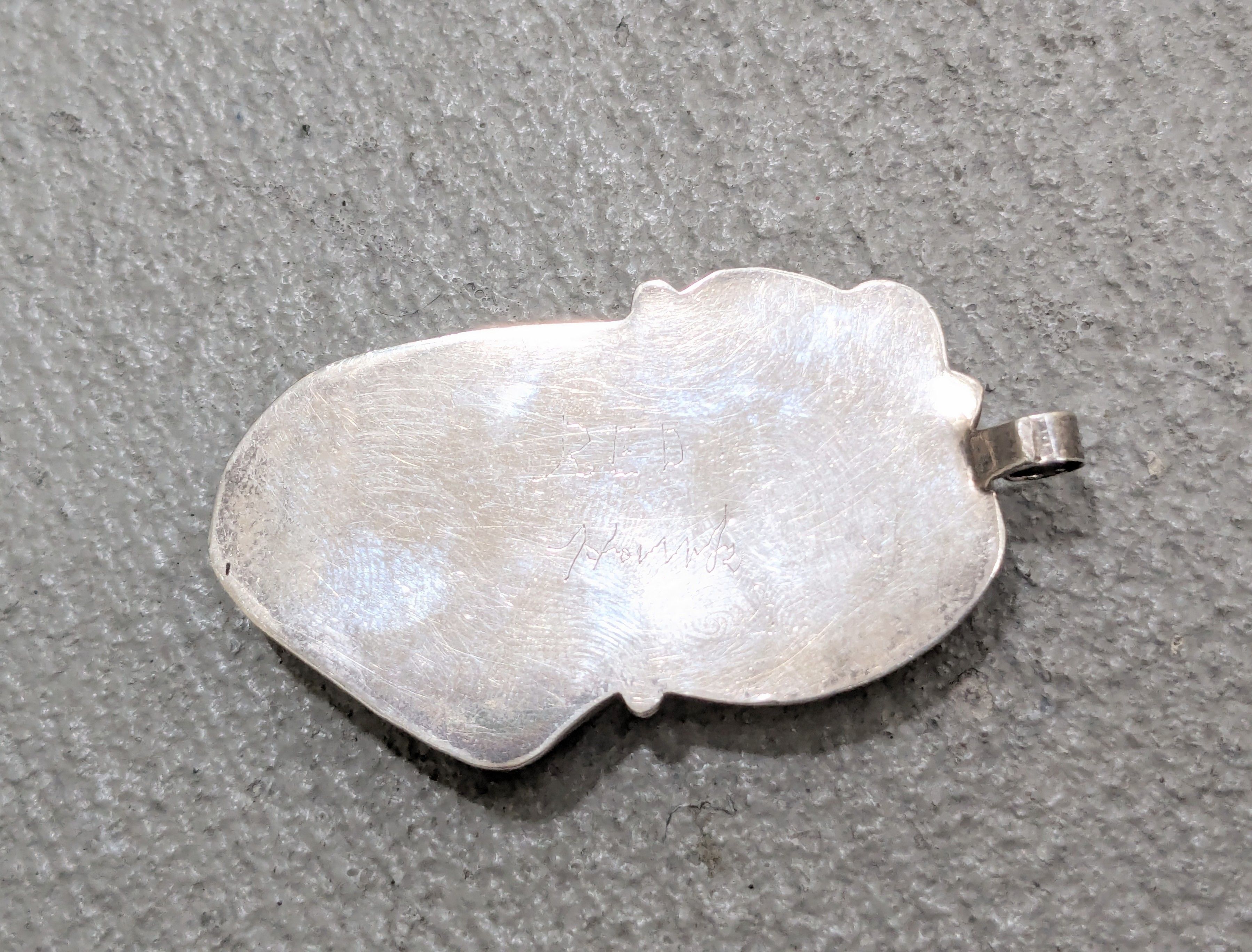 Jewelry Vintage Sterling Silver Pendant Turquoise Modern Leaf Size ONE SIZE - 10 Thumbnail
