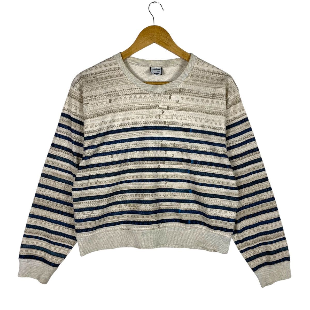 Jean Paul Gaultier 💥CROPPED JPG STRIPPED PULLOVER SWEATSHIRT Size S / US 4 / IT 40 - 1 Thumbnail