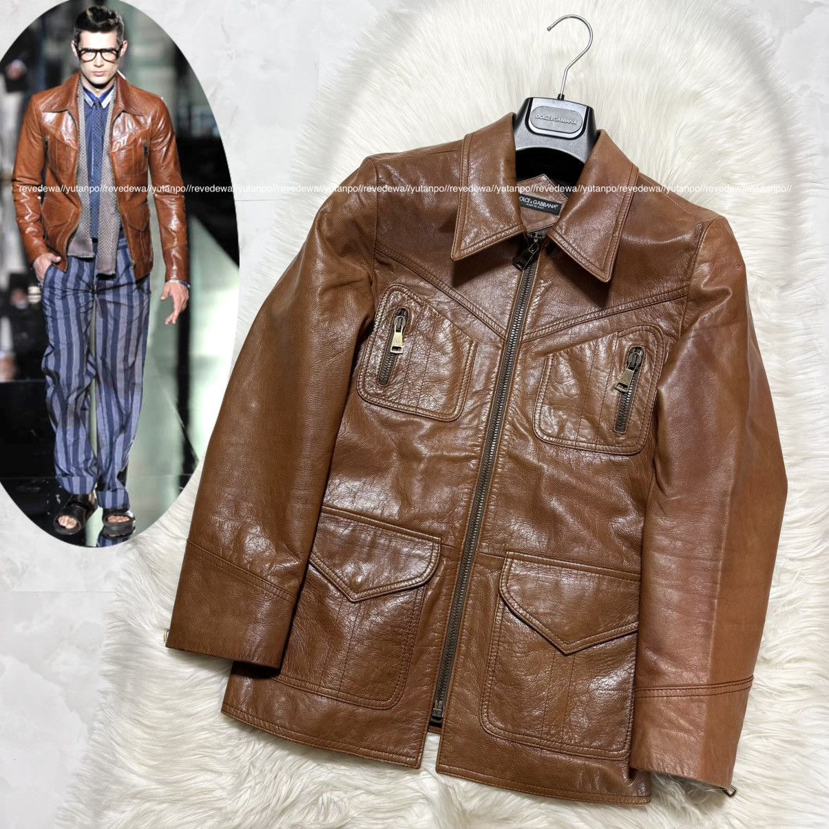 Dolce & Gabbana Authentic Dolce & Gabbana Runway Zip-Up Leather Jacket Size US S / EU 44-46 / 1 - 1 Thumbnail