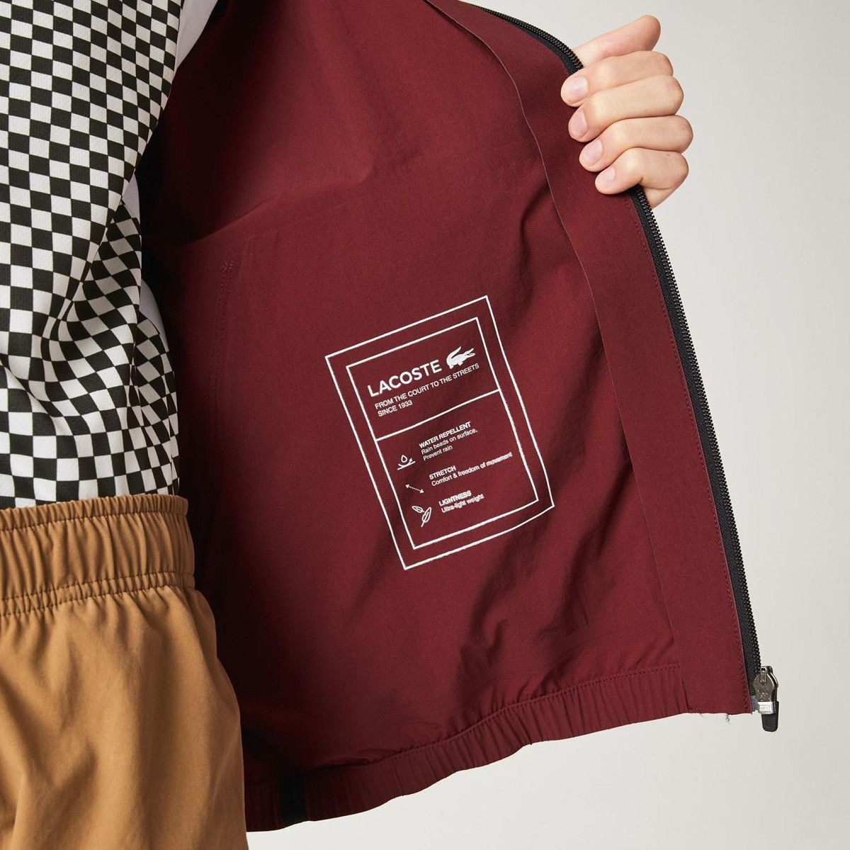 Lacoste 🐊 Lacoste Technical Hooded Jacket Burgundy Size M–L Size US M / EU 48-50 / 2 - 9 Thumbnail