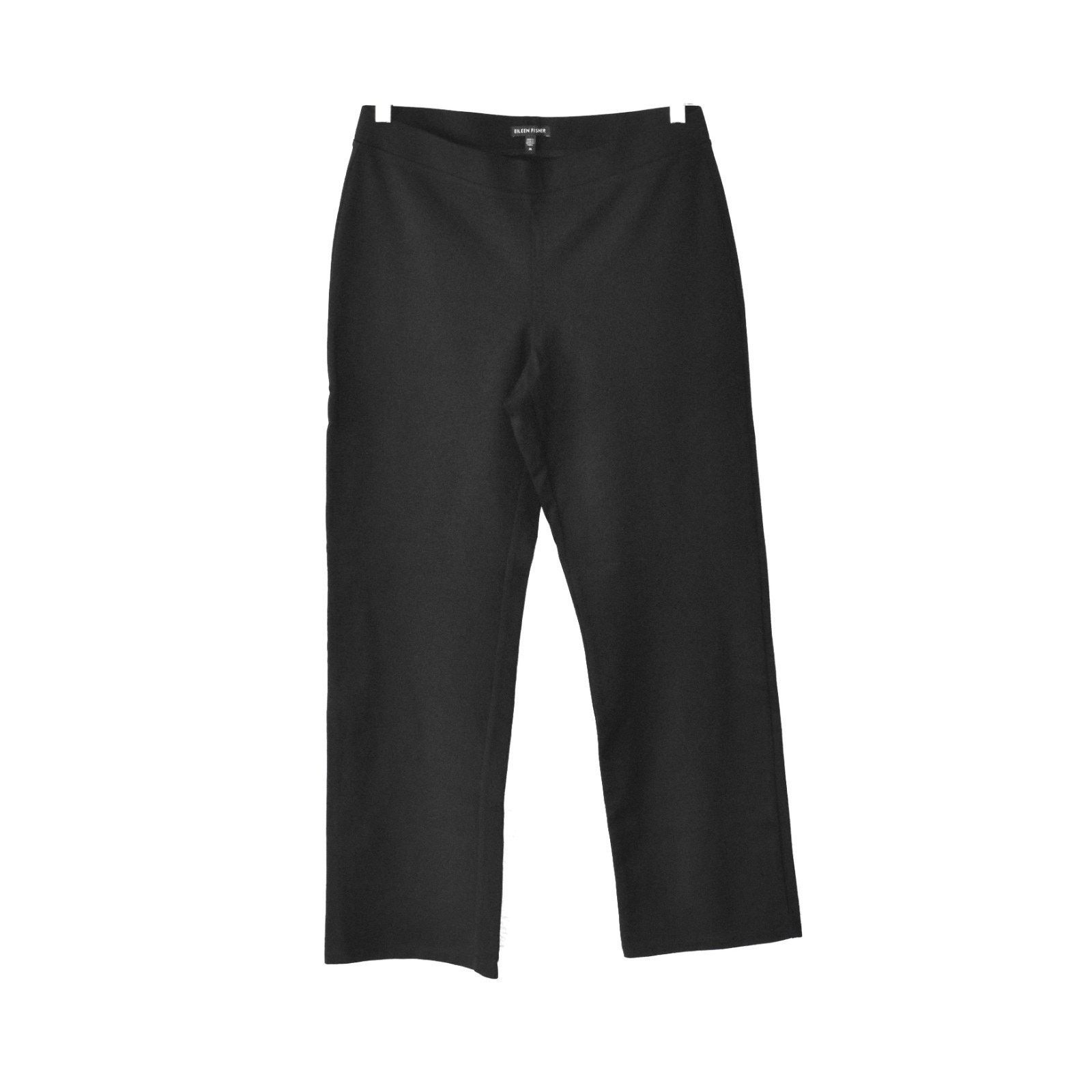 Eileen Fisher EILEEN FISHER Black Rayon Blend Stretch Straight Pants Sz M Size 32" / US 10 / IT 46 - 1 Thumbnail