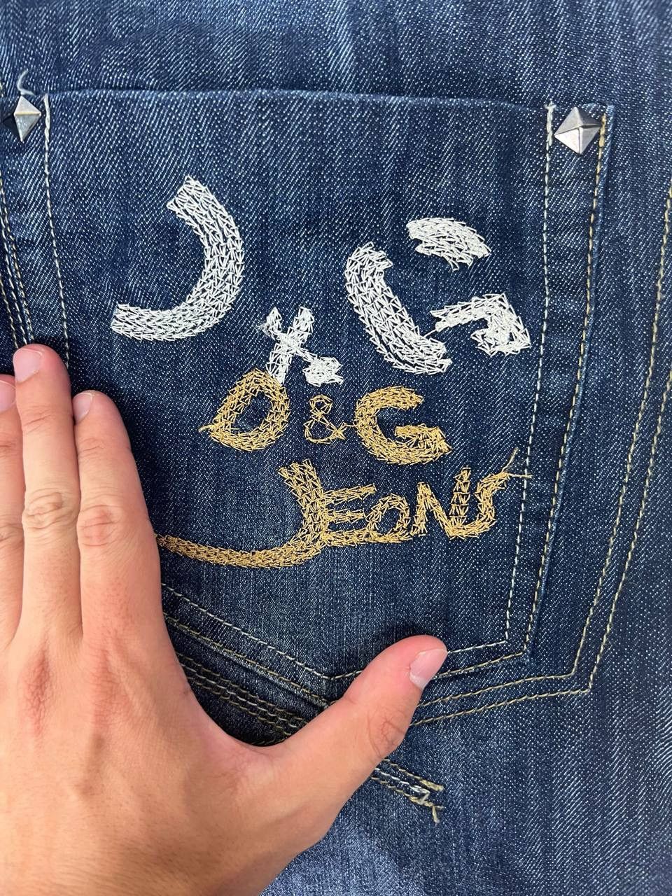 Dolce & Gabbana Vintage Dolce Gabbana Big Logo Denim Jeans Baggy DG Y2K 90s Size US 38 / EU 54 - 3 Thumbnail