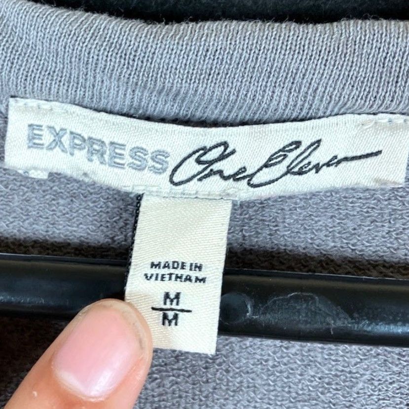 Express VINTAGE Express 111 Womens Sweater Gray Open Shoulder Cut Out Cotton Blend Medium Size M / US 6-8 / IT 42-44 - 6 Thumbnail
