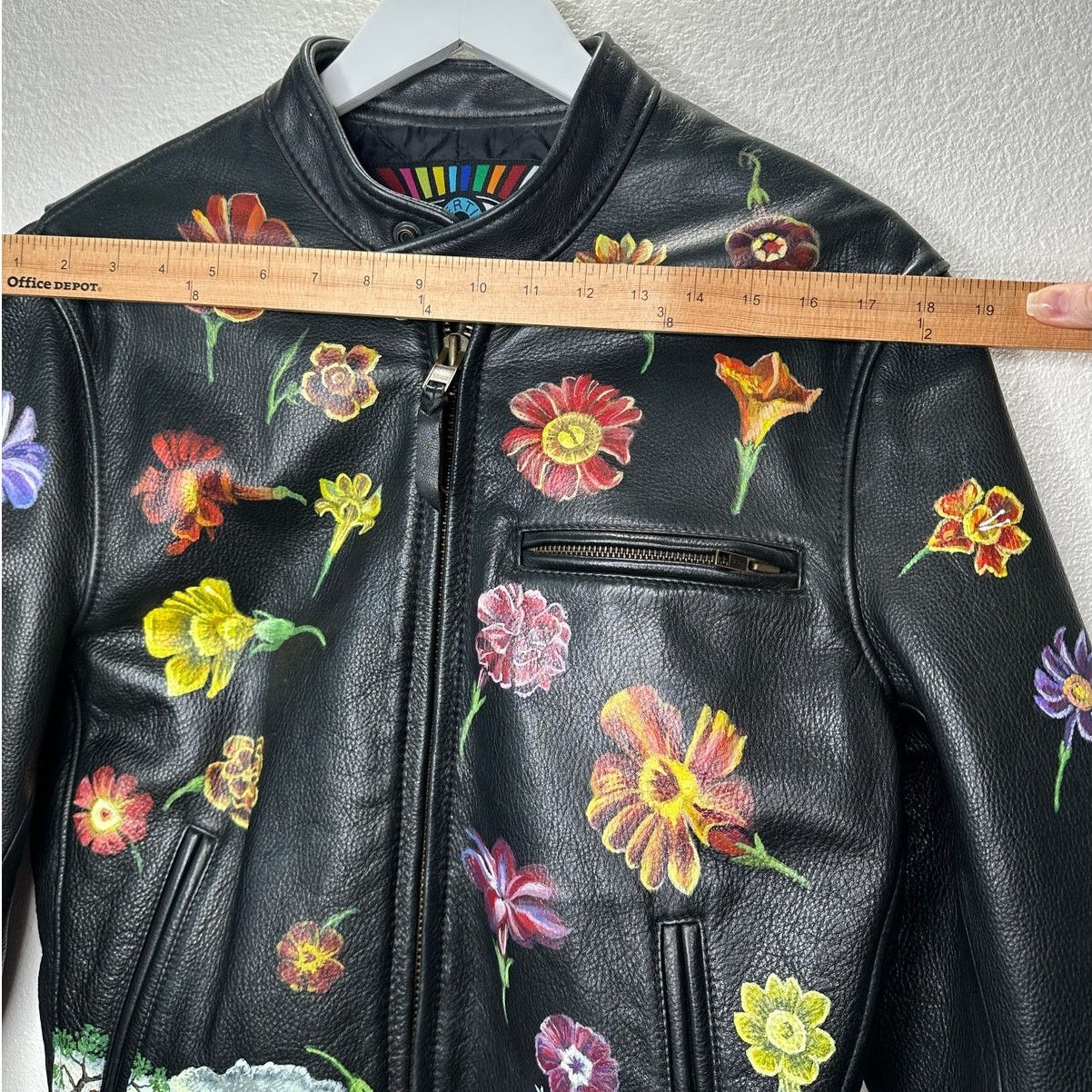 Libertine Libertine Hand-Painted Floral Skull Black Leather Jacket M Size M / US 6-8 / IT 42-44 - 20 Thumbnail