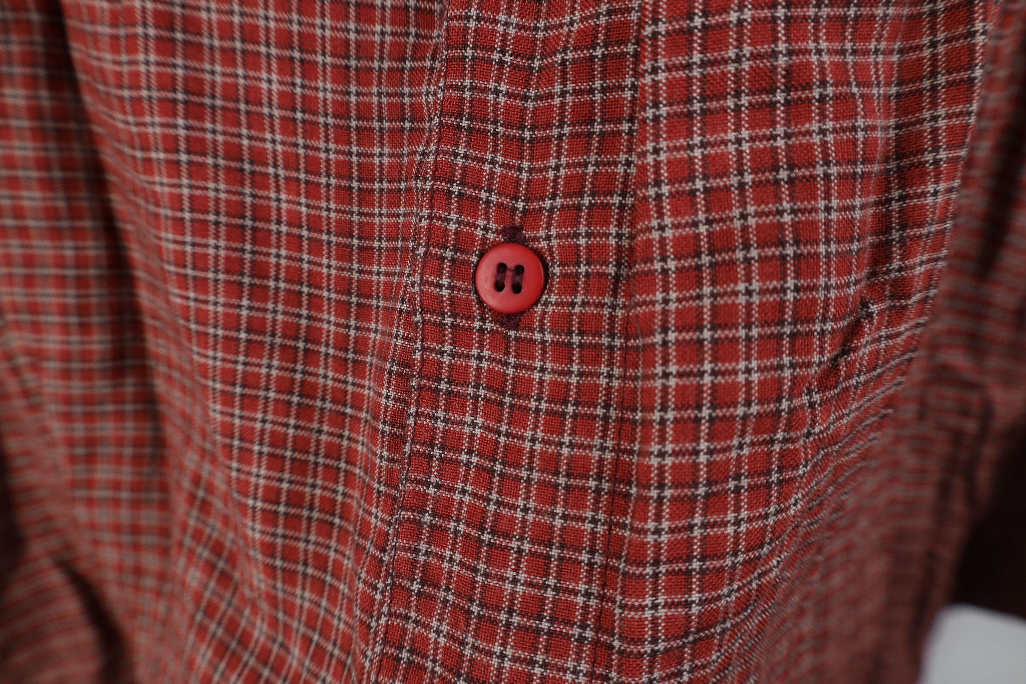 Vintage Vintage 90s Streetwear Band Collar Button Shirt Plaid Size US M / EU 48-50 / 2 - 6 Thumbnail