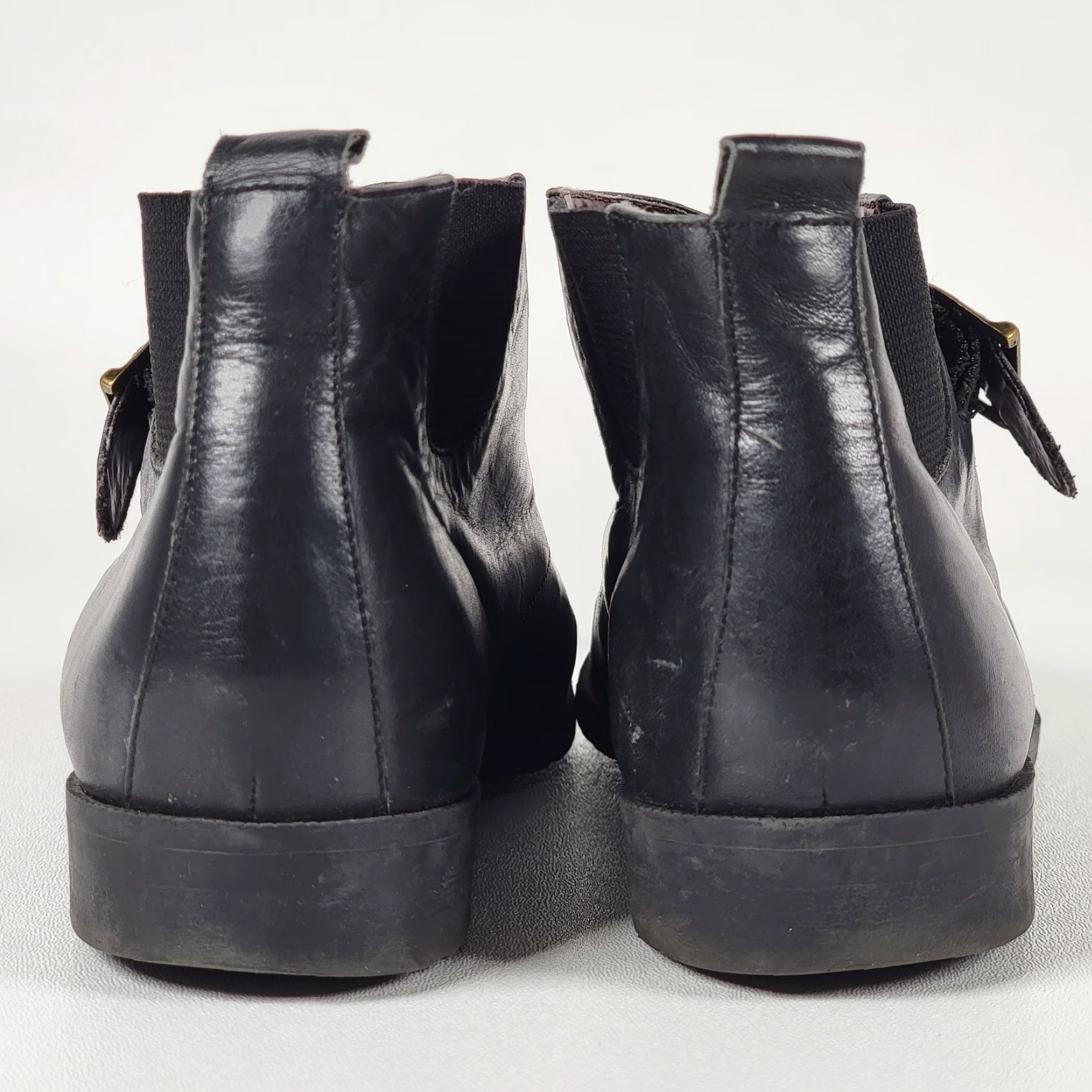 Naturalizer VINTAGE Naturalizer Braeburn Monk Strap Moto Boots Booties Women's 9/40 Black Size US 9 / IT 39 - 6 Thumbnail