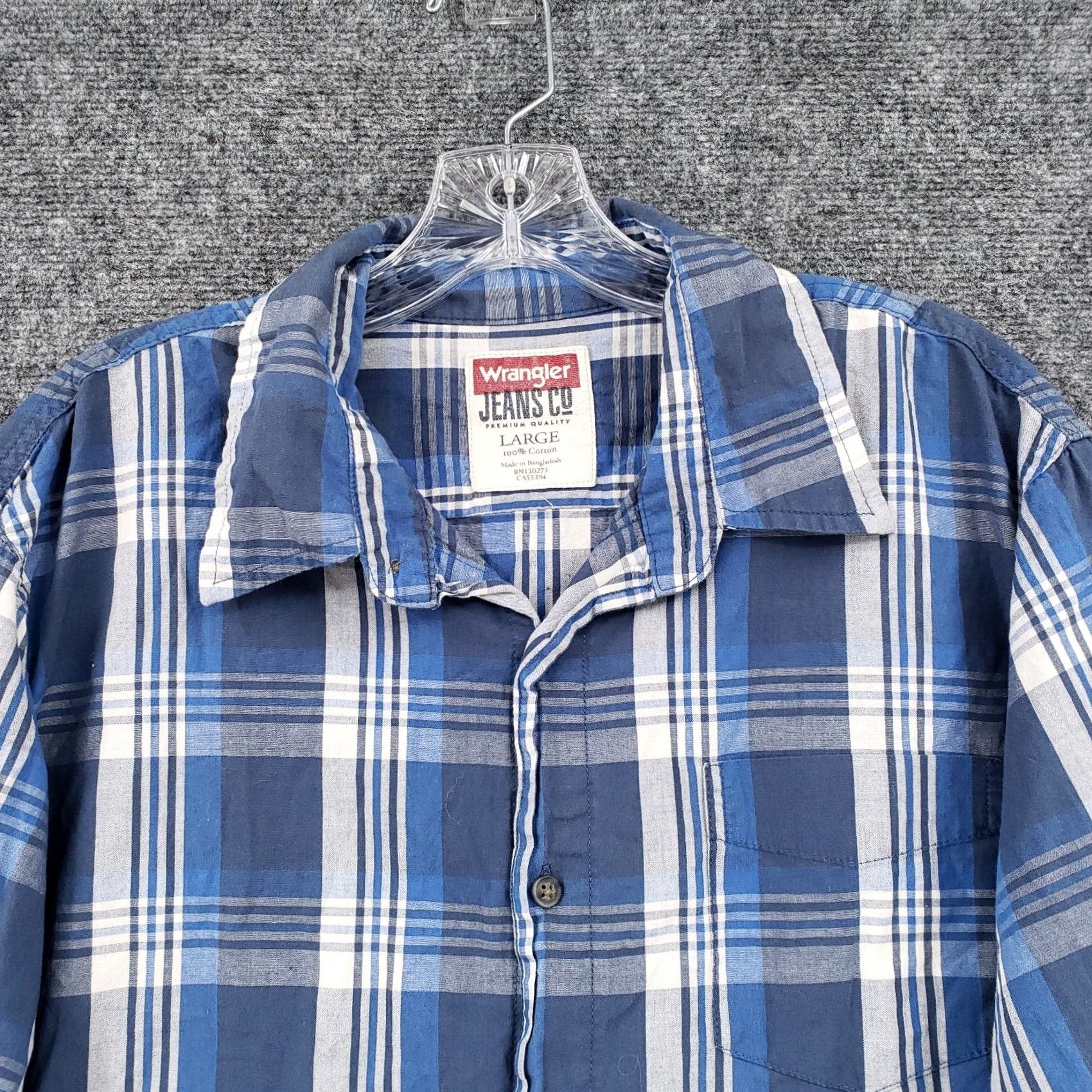 Wrangler Wrangler Jeans Co Shirt Mens Large L Blue Plaid Western Cowboy Rodeo Button Up Size US L / EU 52-54 / 3 - 3 Thumbnail