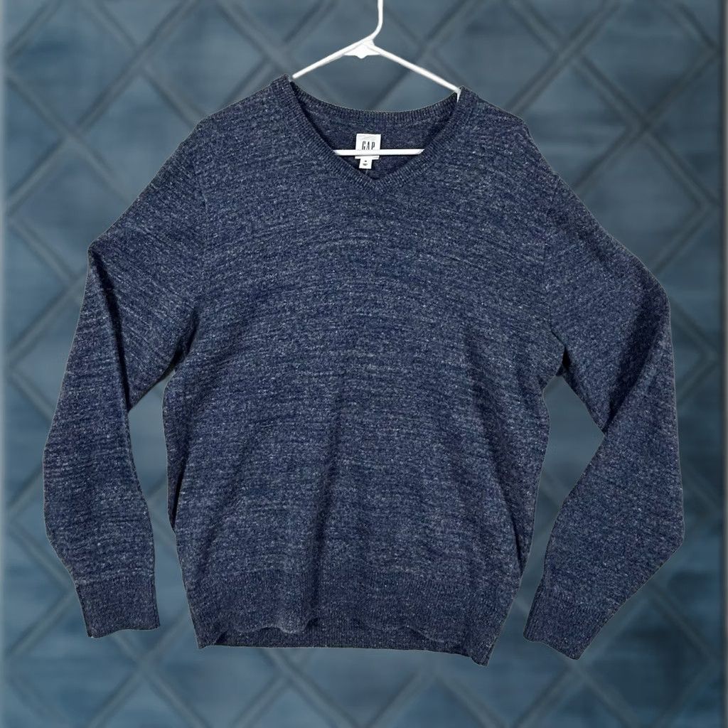 Gap Gap Men’s Blue V-Neck Lightweight Knit Cotton Blend Sweater Medium Size US M / EU 48-50 / 2 - 1 Thumbnail