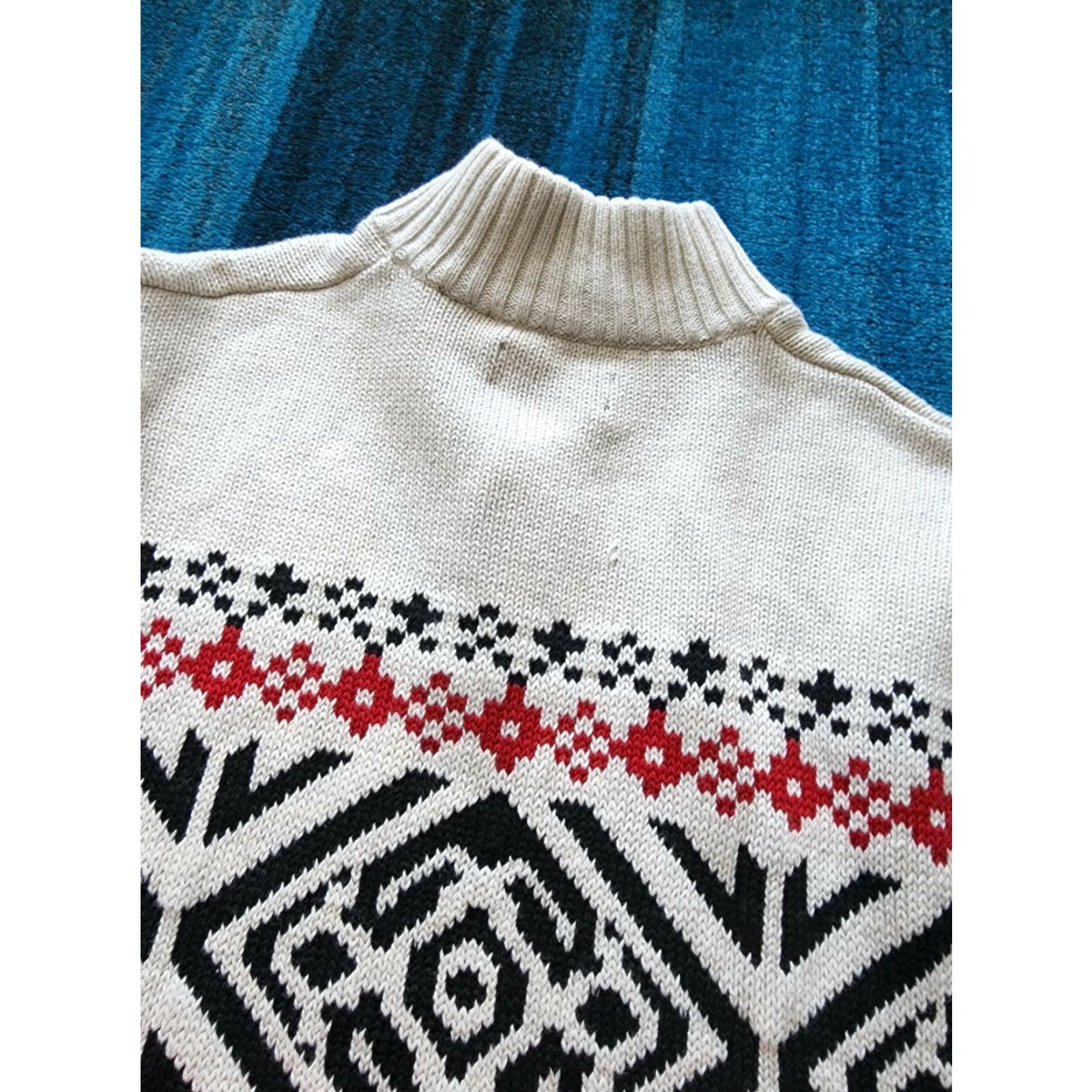 Chaps Chaps Mens L Ralph Lauren Sweater Fair Isle Cotton Button Mock Neck Cap? Size US L / EU 52-54 / 3 - 2 Thumbnail