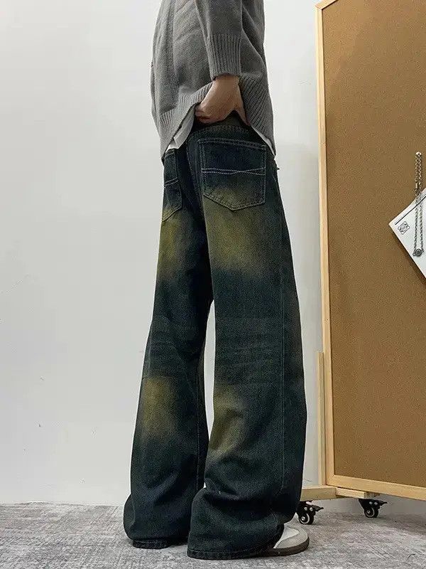 Japanese Brand Retro loose micro flared straight leg jeans Size US 32 / EU 48 - 2 Thumbnail