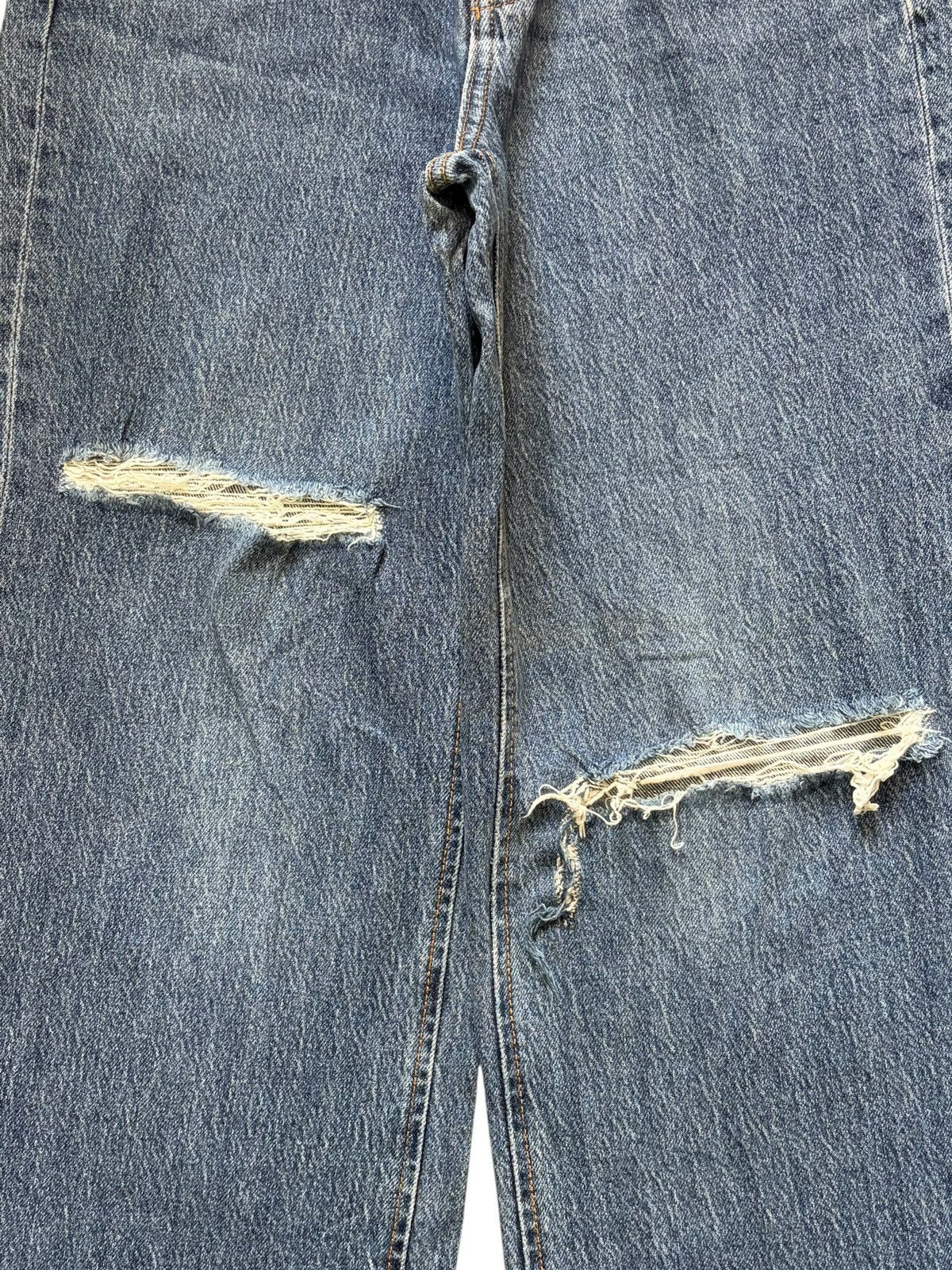GU Vintage Gu Blue Wash Distressed Baggy Jeans Size 25" / US 0 / IT 36 - 3 Thumbnail