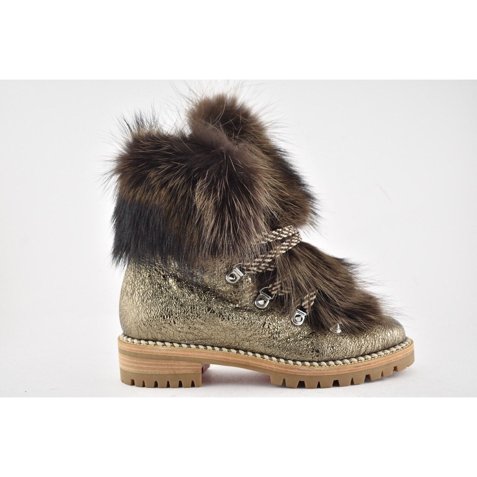 Christian Louboutin Christian Louboutin Fanny Flat Roche Fur Leather Lace Up Size US 5.5 / IT 35.5 - 2 Thumbnail