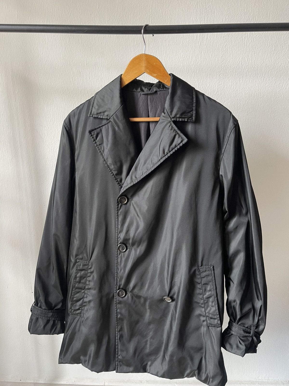 Prada Vintage Prada Nylon Long Coat 96 Size US L / EU 52-54 / 3 - 1 Thumbnail
