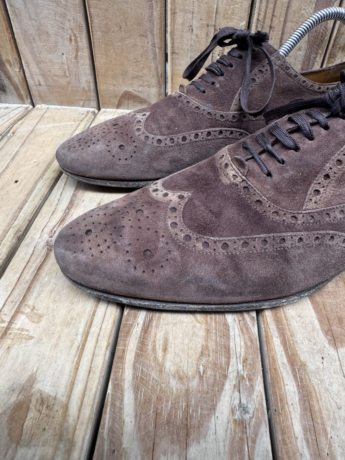 Gucci Gucci Brown Men’s suede leather dress shoes UK 6 E Size US 6.5 / EU 39-40 - 7 Thumbnail