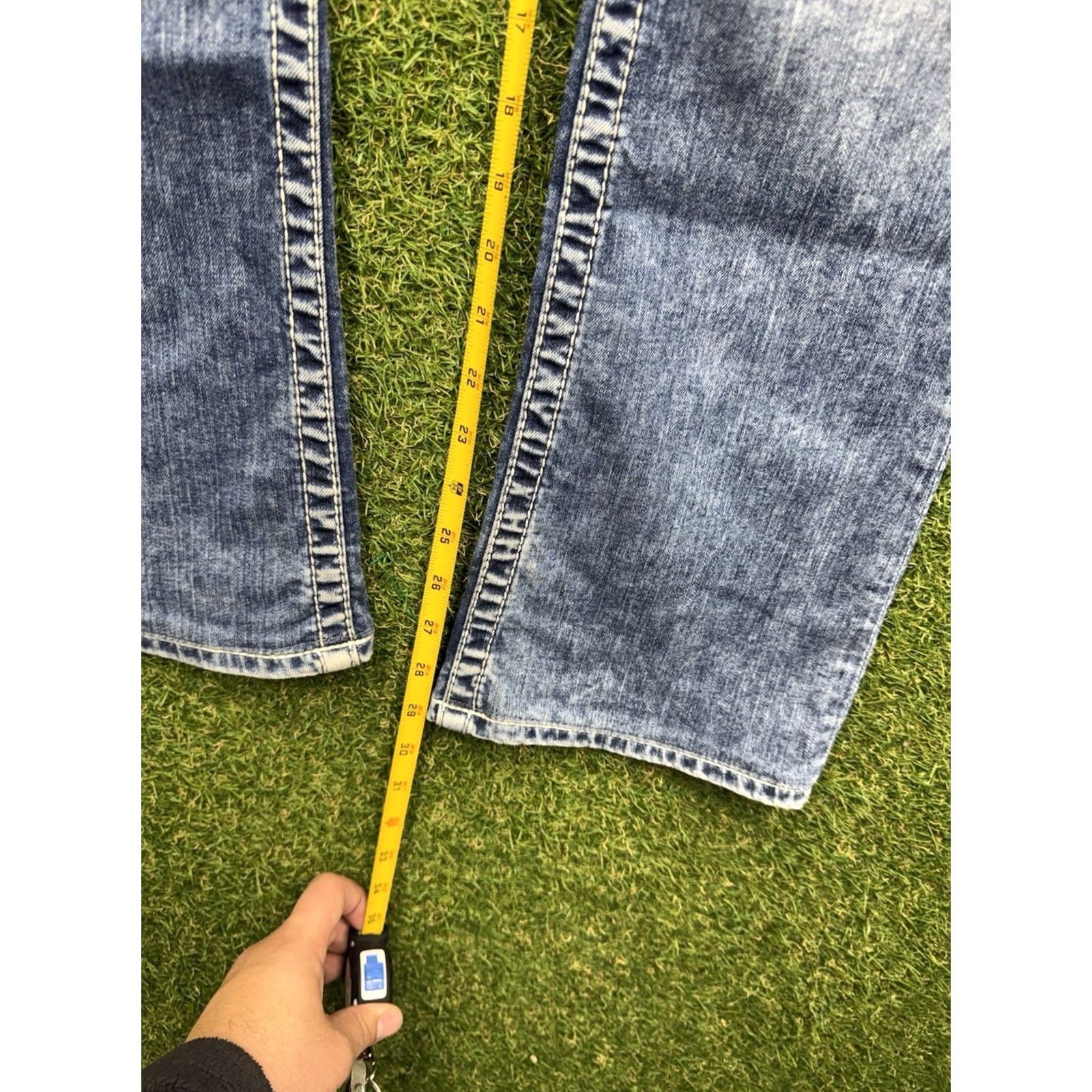 Vintage BIG STAR Liv Jeans Bootcut 25R Womens Blue Medium Wash Distressed Stretch 25x29 Jeans Women Bootcut Distressed Pockets Stars Vintage No N/A Size 42" / US 20 - 5 Thumbnail