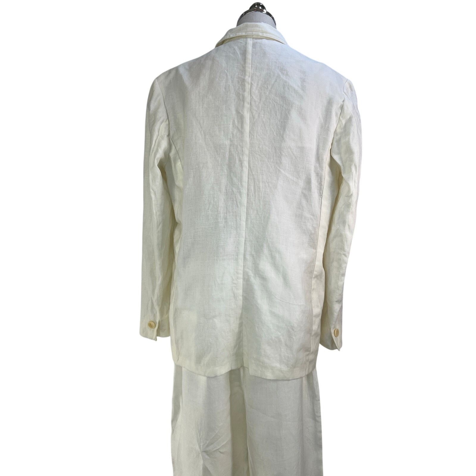 Weekend Max Mara Weekend Maxmara White Linen Suit Size XL / US 12-14 / IT 48-50 - 6 Thumbnail