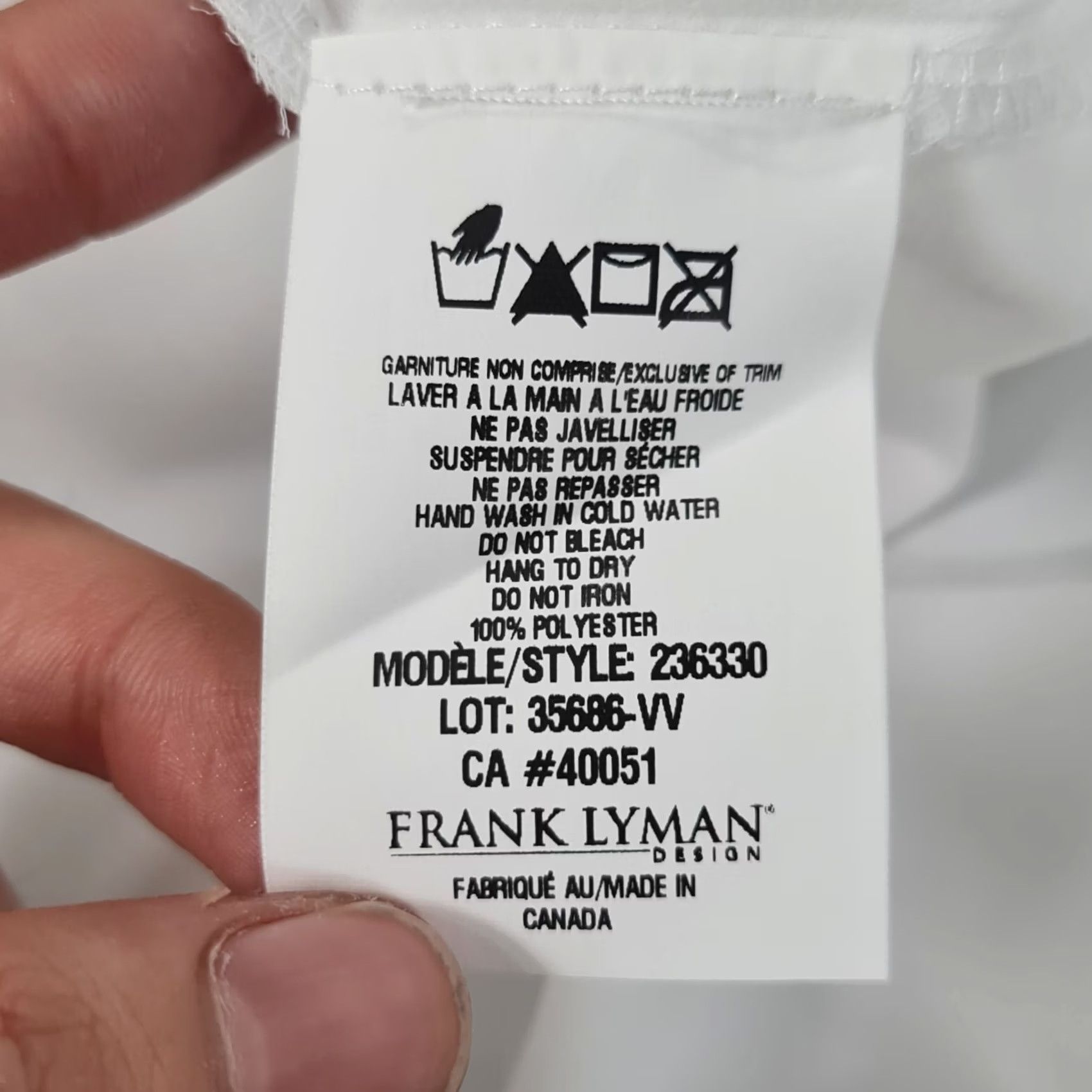 Vintage VINTAGE? Frank Lyman Womens Blouse White 10 UK Short Sleeves Top Made in Canada Size L / US 10 / IT 46 - 7 Thumbnail