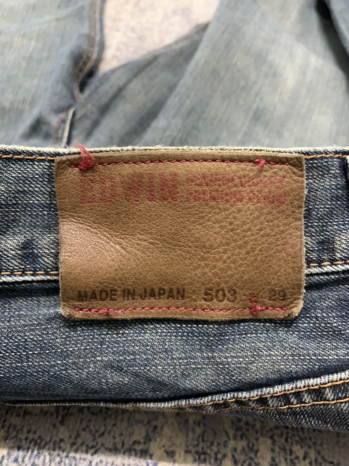 Japanese Brand Vintage Edwin 503 Mud Wash Distressed Loose Jeans Size US 29 - 11 Thumbnail