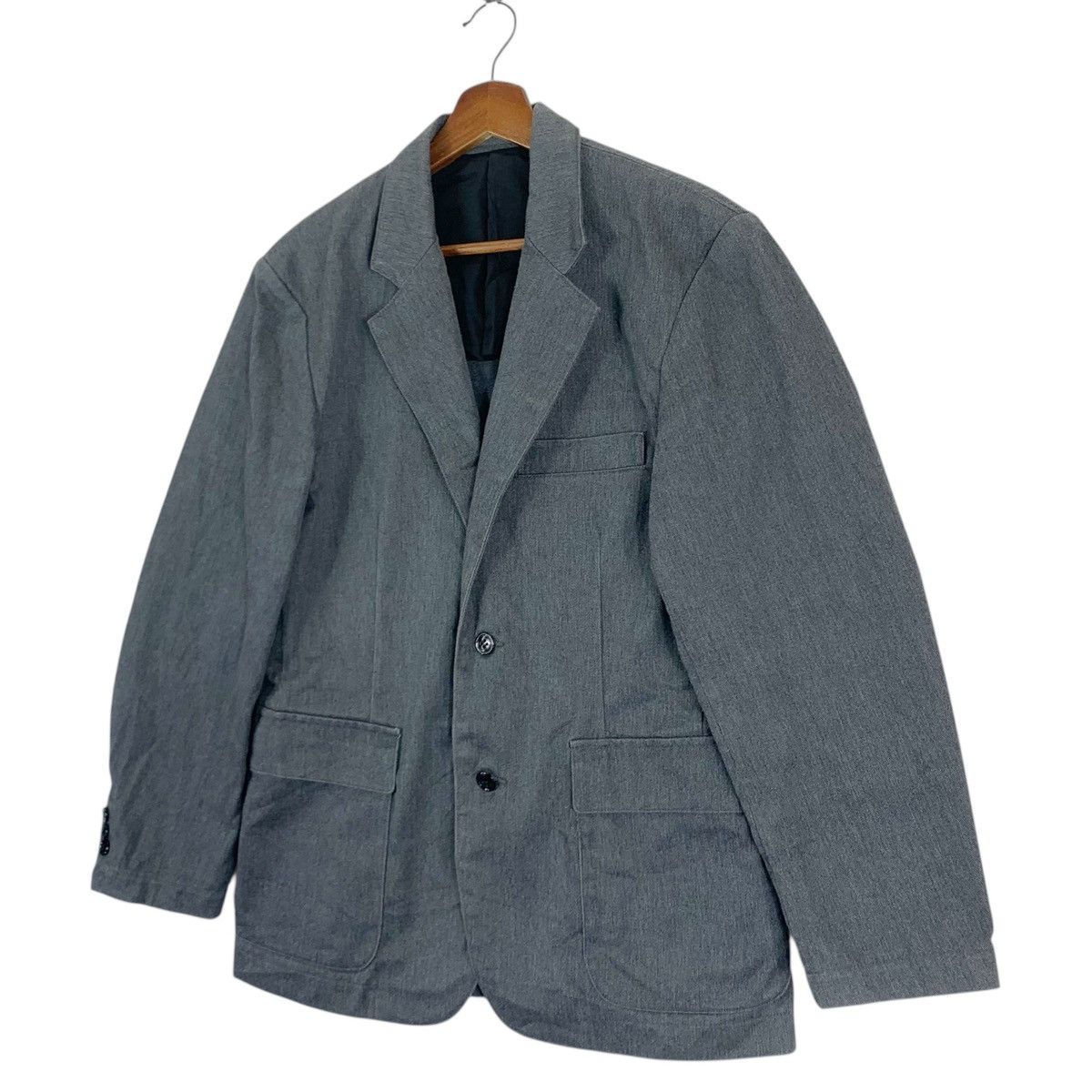 Japanese Brand × Vintage Vintage Stabilizer GNZ Plain Gray Blazer Coat Size US M / EU 48-50 / 2 - 2 Thumbnail