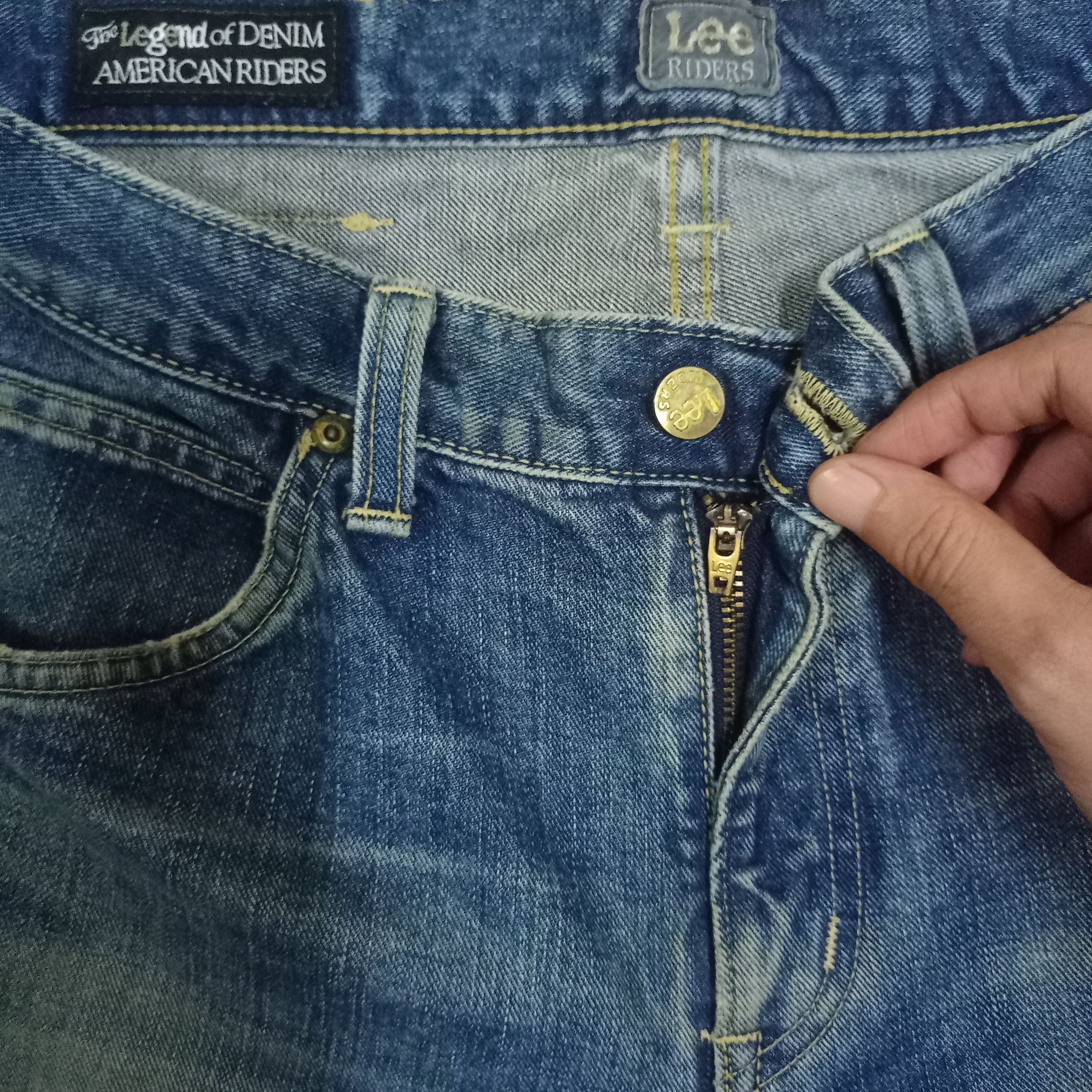 Lee Vintage Japanese Lee Riders Blue Wash Distressed Jeans Size US 33 - 3 Thumbnail
