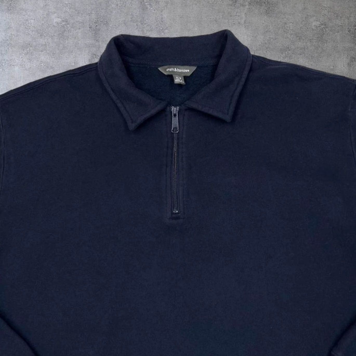 Croft & Barrow Croft & Barrow Basic Navy Blue 1/4 Zip Pullover Collared Sweatshirt XL Tall Mens Shirt Size US XL / EU 56 / 4 - 3 Thumbnail