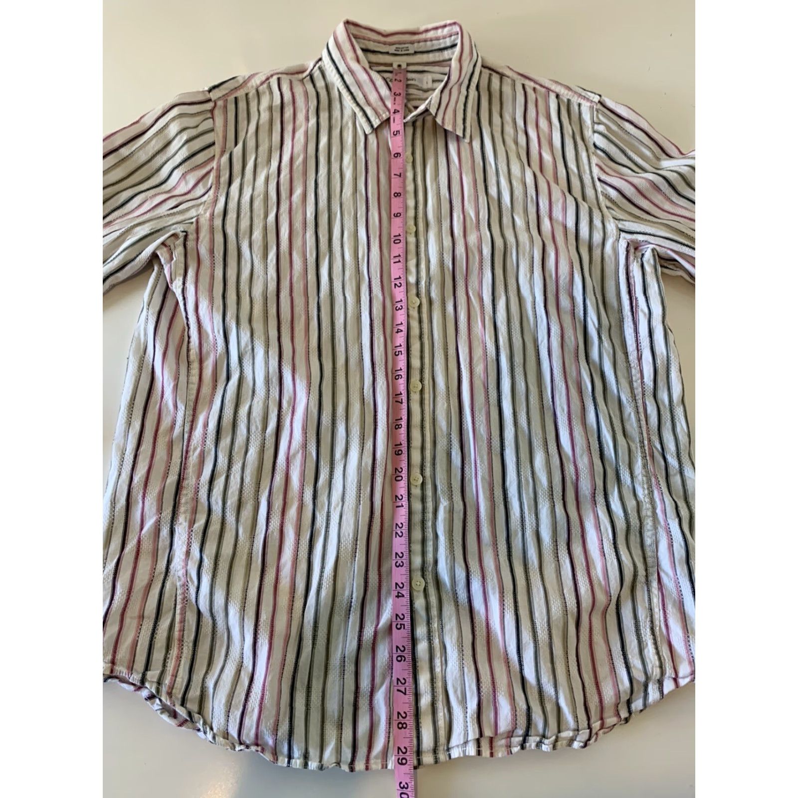 Calvin Klein Calvin Klein Long Sleeve Striped Button-Up Shirt Men's Large White Modern Modern Shirt Size US L / EU 52-54 / 3 - 4 Thumbnail