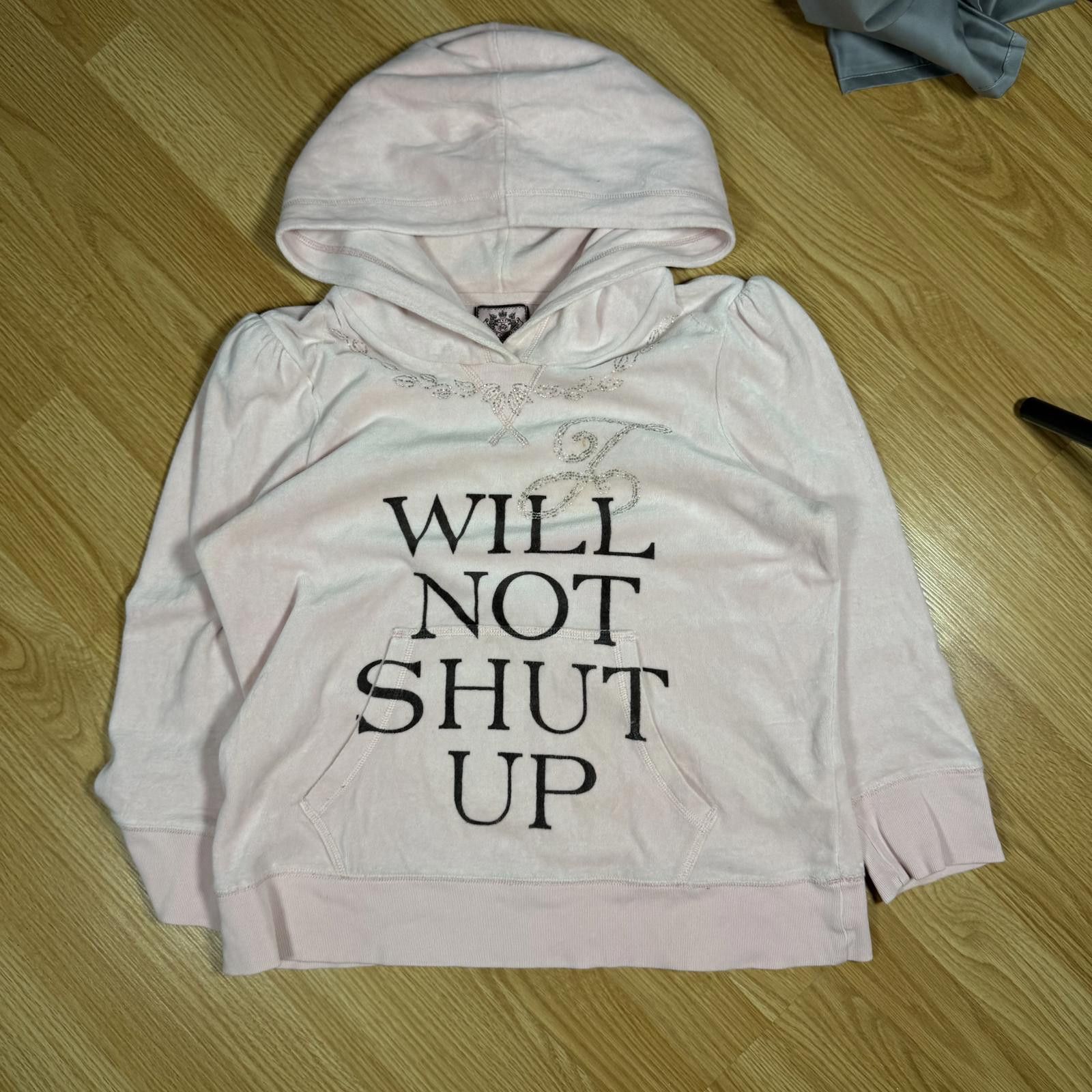 Juicy Couture Jeans Juicy Couture Velour Hoodie I Will Not Shut Up XL Size XL / US 12-14 / IT 48-50 - 2 Thumbnail