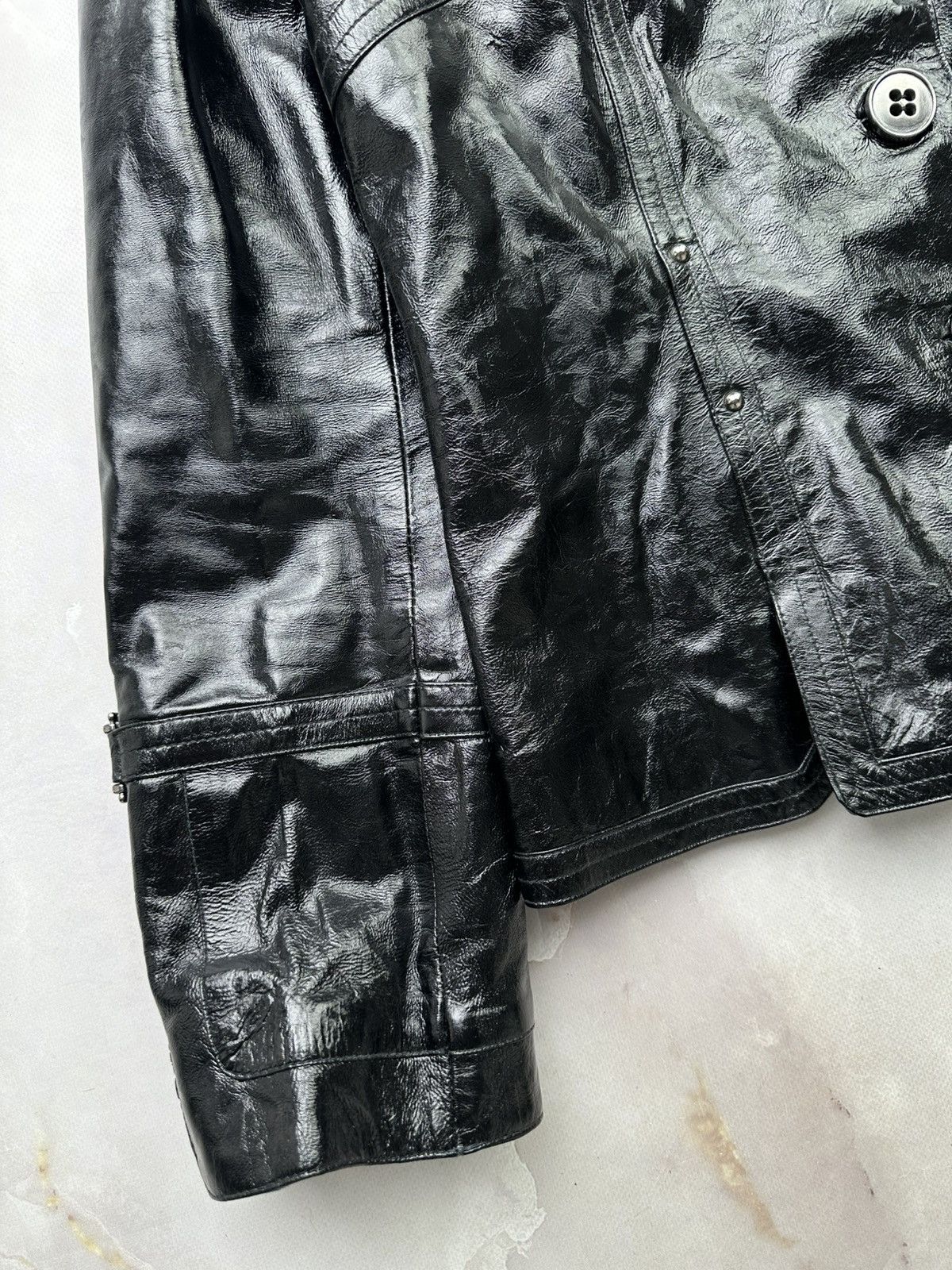 Japanese Brand Vintage Patent Leather Jacket Size XL / US 12-14 / IT 48-50 - 5 Thumbnail