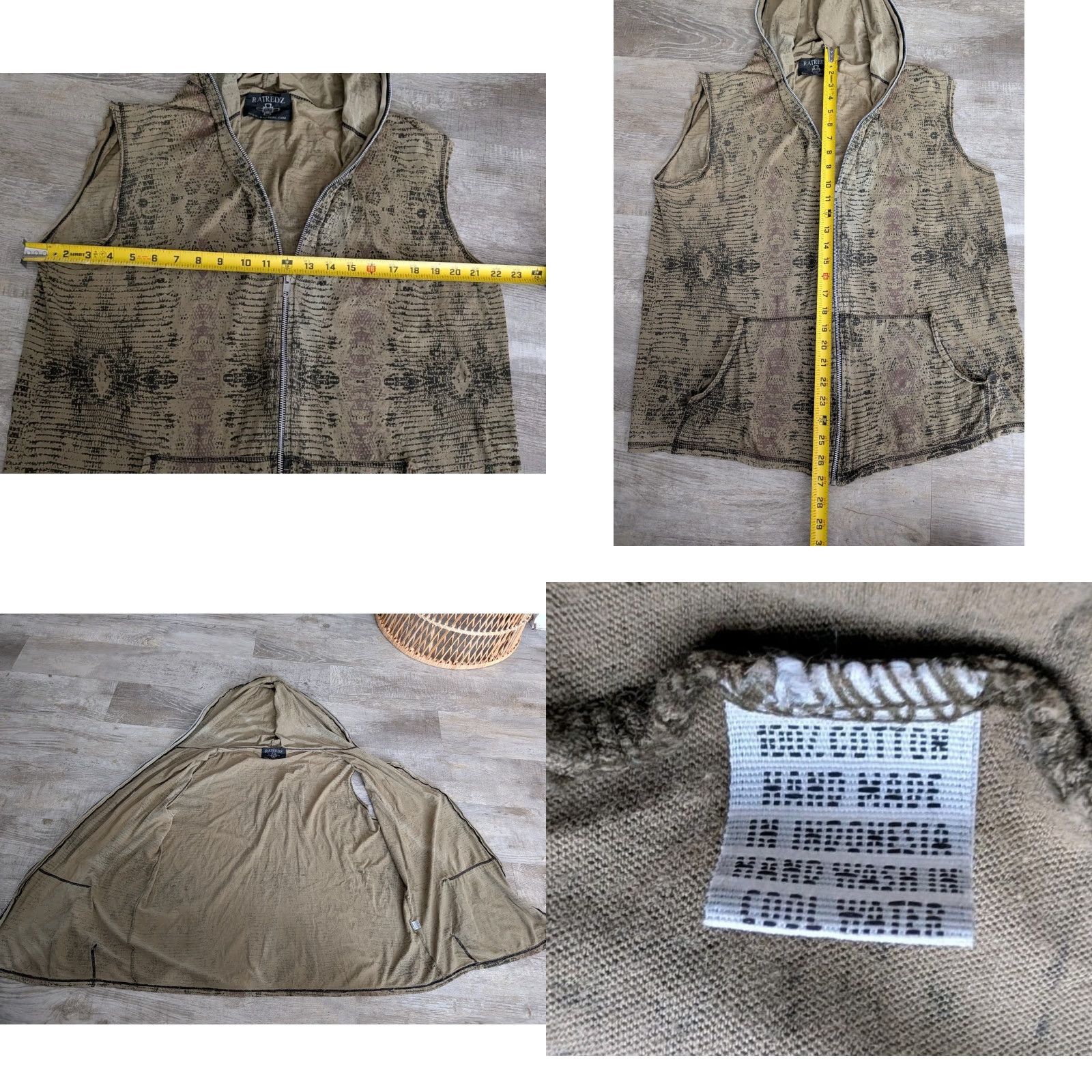 Vintage Festival Ratredz Full Zip Hood Sleeveless Shirt XL Mens Tribal Size US XL / EU 56 / 4 - 8 Thumbnail