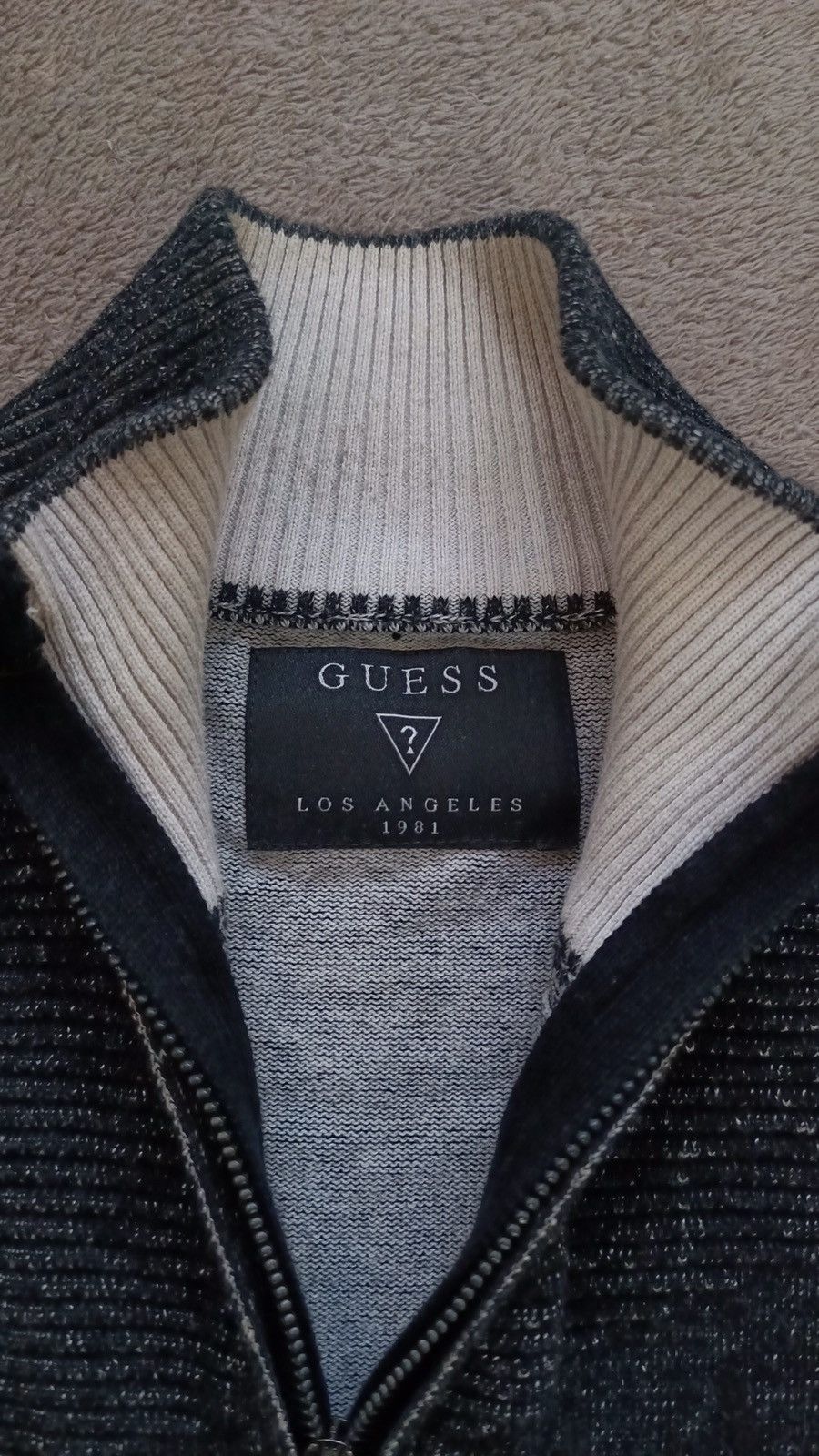 Guess × If Six Was Nine × Le Grande Bleu (L.G.B.) Guess Cable Knit Fisherman Zip Sweater If6was9 LGB vibe Size US L / EU 52-54 / 3 - 4 Thumbnail