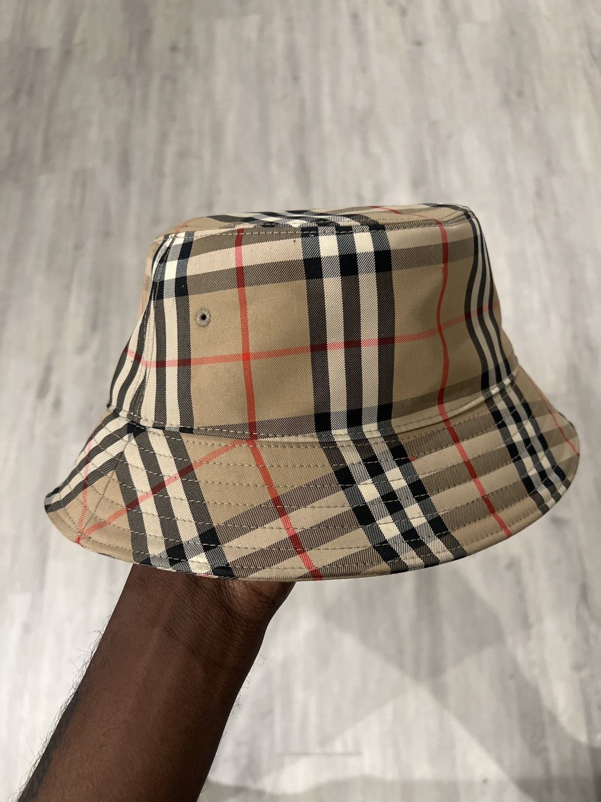 image of Burberry Bucket Hat in Brown, Men's