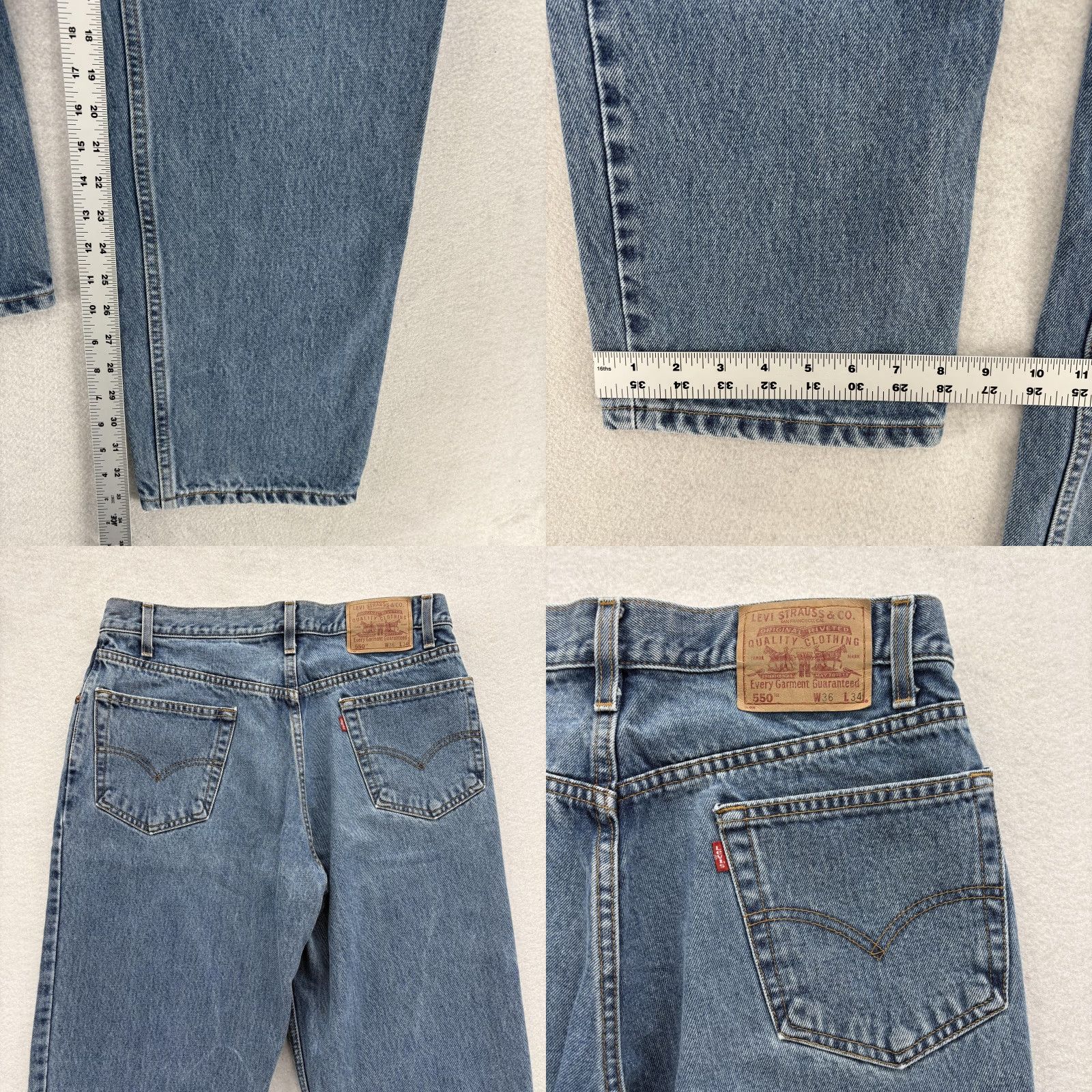 Levi's VINTAGE Levi's 550 Jeans Mens 36x34 Blue Medium Wash Relaxed Fit Tapered Denim Size US 36 / EU 52 - 8 Thumbnail