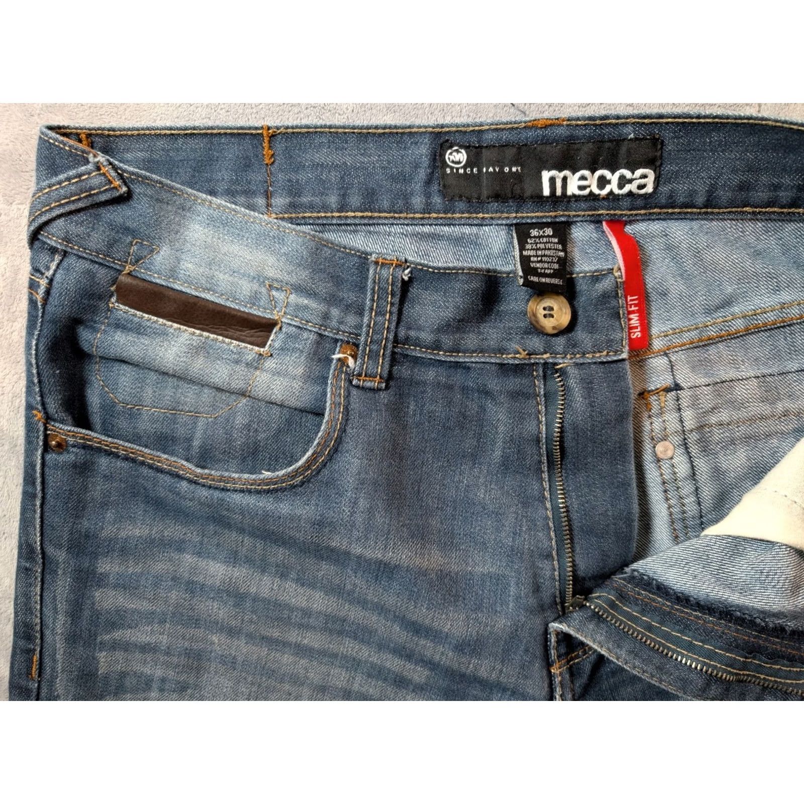 Vintage VINTAGE Mecca Jeans Men 34x28 Blue Baggy Wide Leg Y2K Grunge Goth Hip Hop 90s USA PMID? Size US 36 / EU 52 - 4 Thumbnail